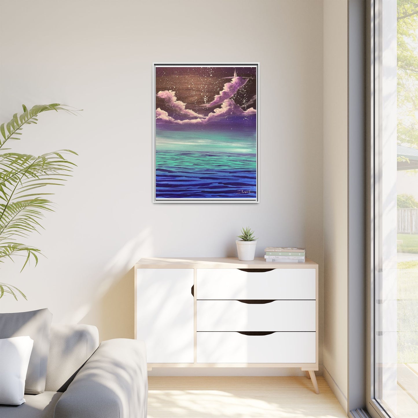 Night Sky Matte Canvas, Framed (Multi-color)
