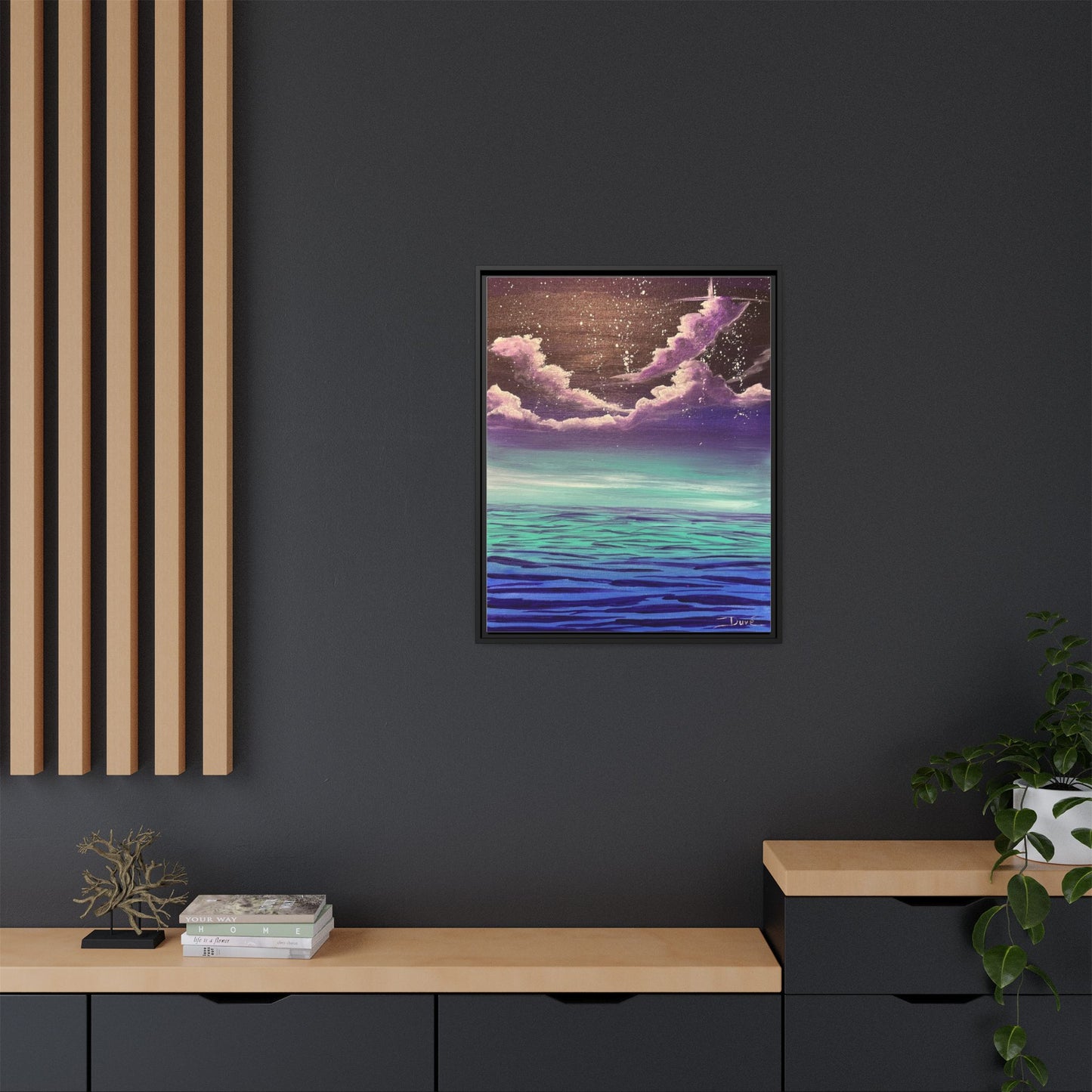 Night Sky Matte Canvas, Framed (Multi-color)