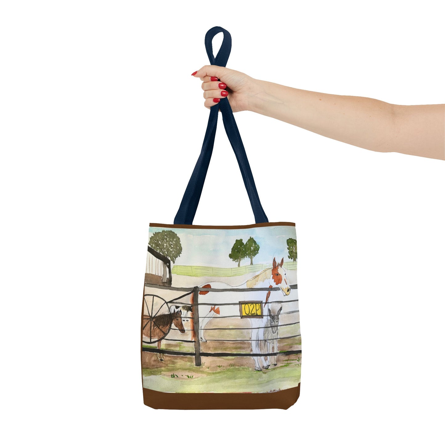 "Out 2 Pasture" Rescue Animal Ranch Tote Bag & Stable Scene Design