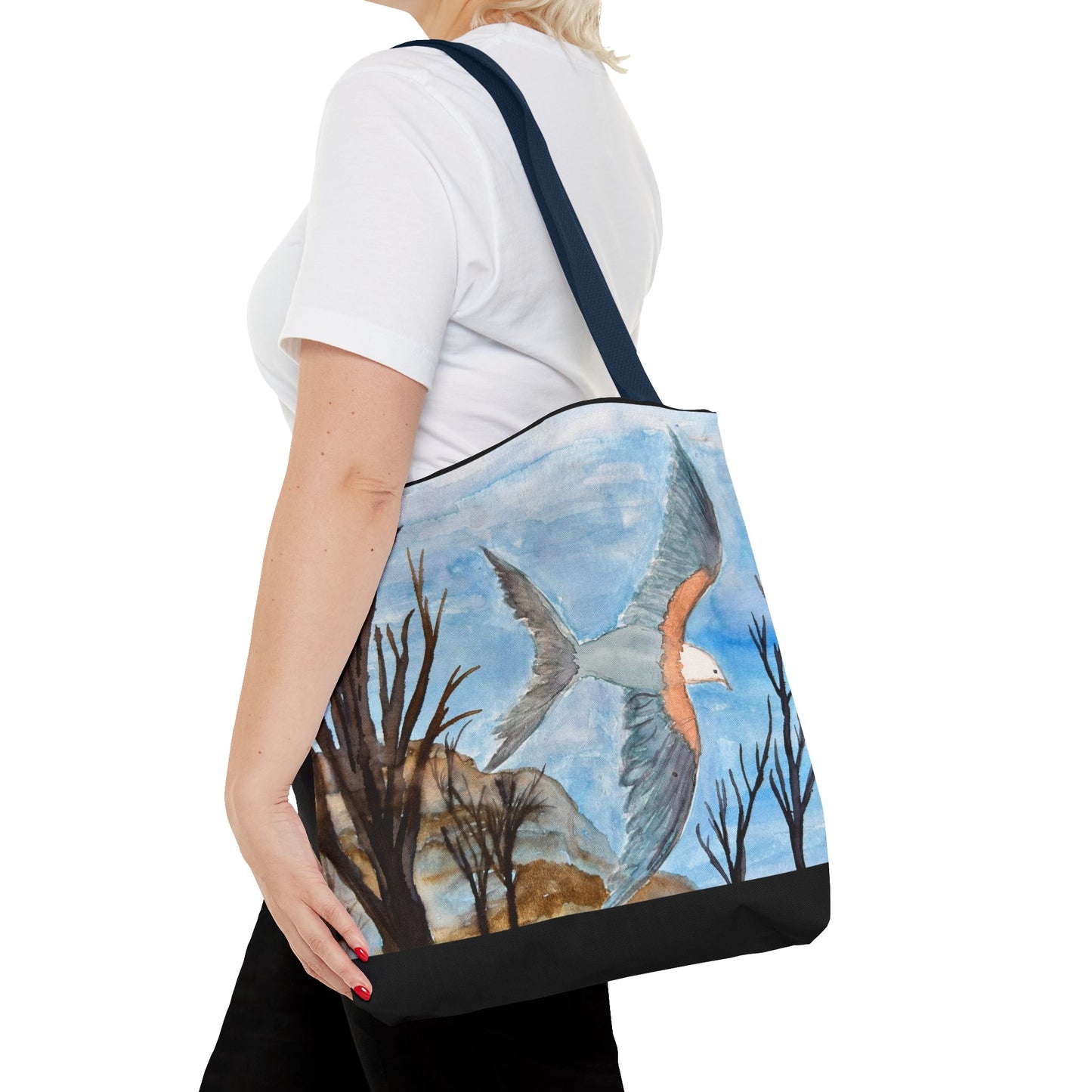 Elegant Bird Design Tote Bag, Nature Lover's Gift, Eco-Friendly Shopping Bag, Unique Art Tote, Everyday Carryall Bag