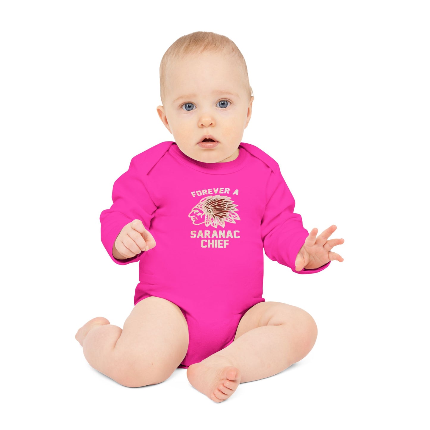 Forever a Saranac Chief Baby Long-Sleeve Organic Bodysuit