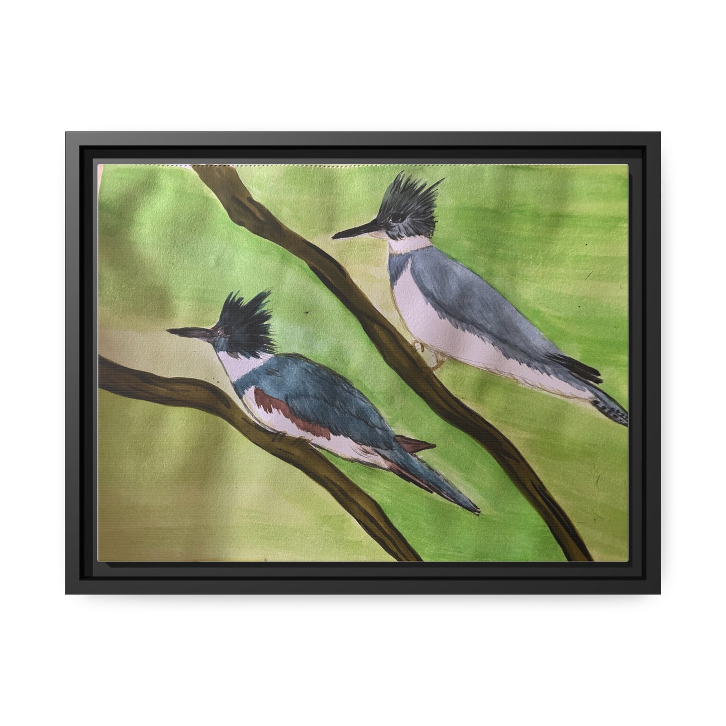 Belted King Fisher Matte Canvas, Black Frame