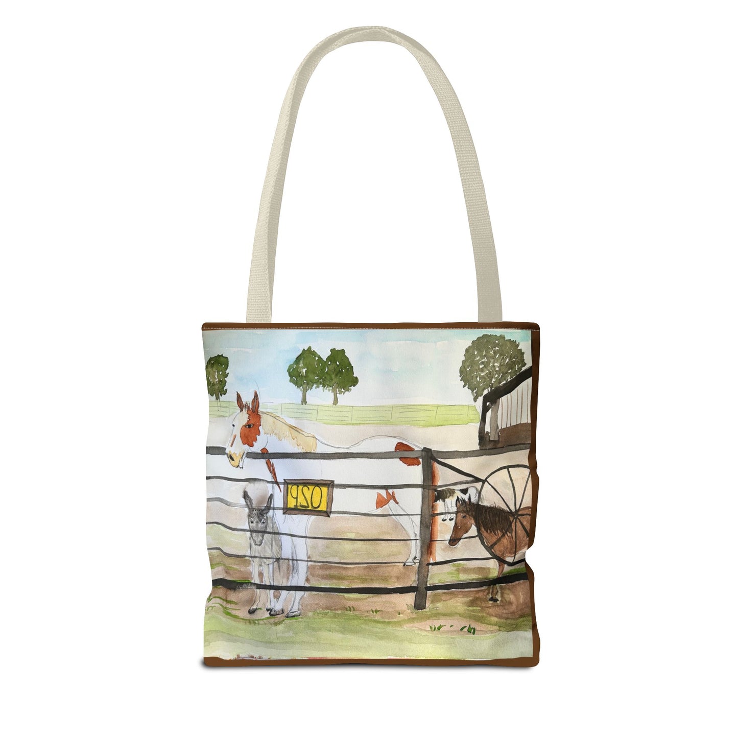 "Out 2 Pasture" Rescue Animal Ranch Tote Bag & Stable Scene Design