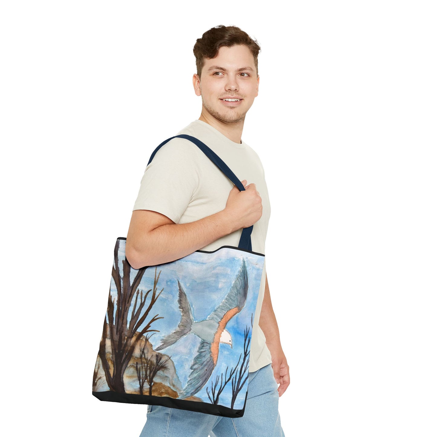 Elegant Bird Design Tote Bag, Nature Lover's Gift, Eco-Friendly Shopping Bag, Unique Art Tote, Everyday Carryall Bag
