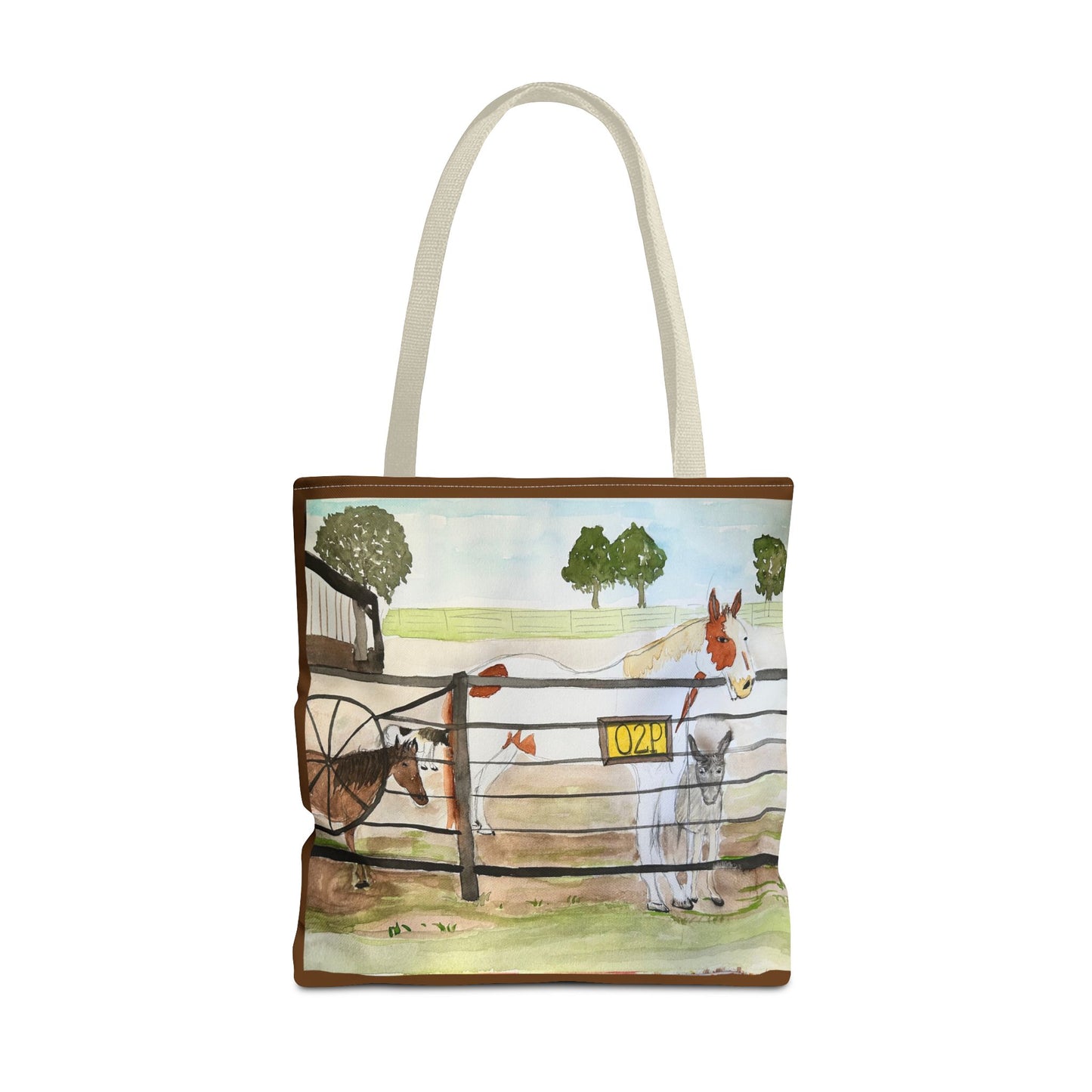 "Out 2 Pasture" Rescue Animal Ranch Tote Bag & Stable Scene Design