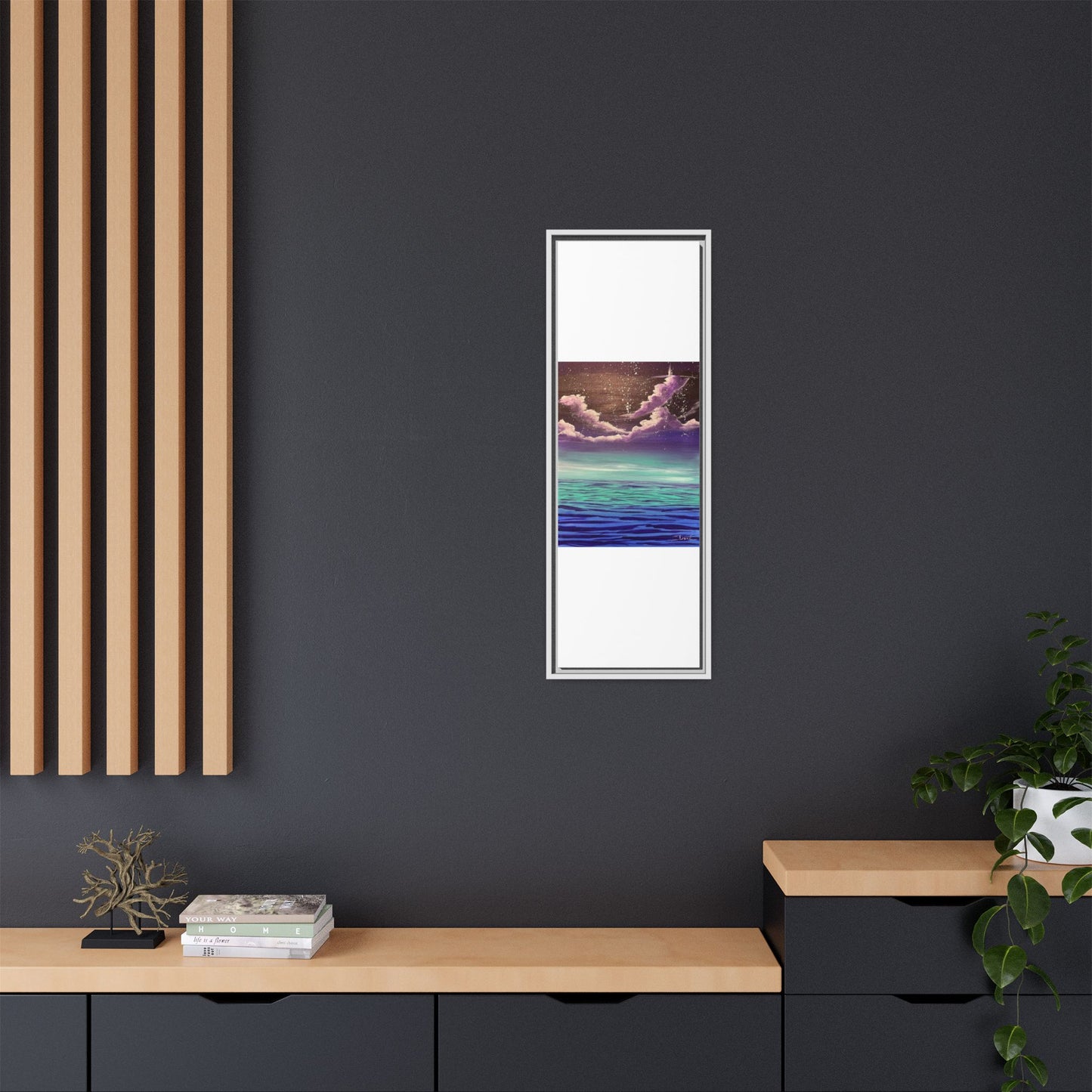 Night Sky Matte Canvas, Framed (Multi-color)