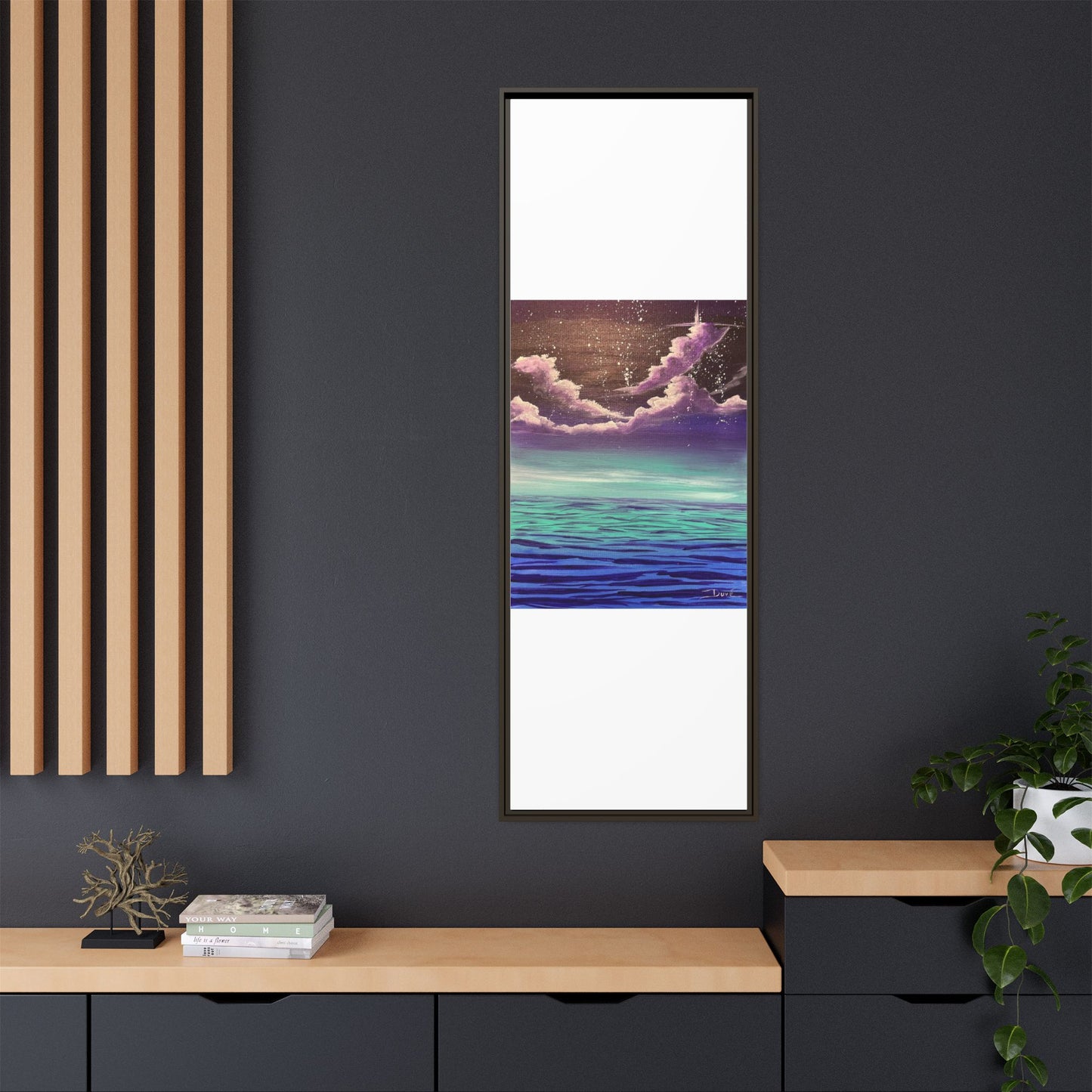 Night Sky Matte Canvas, Framed (Multi-color)