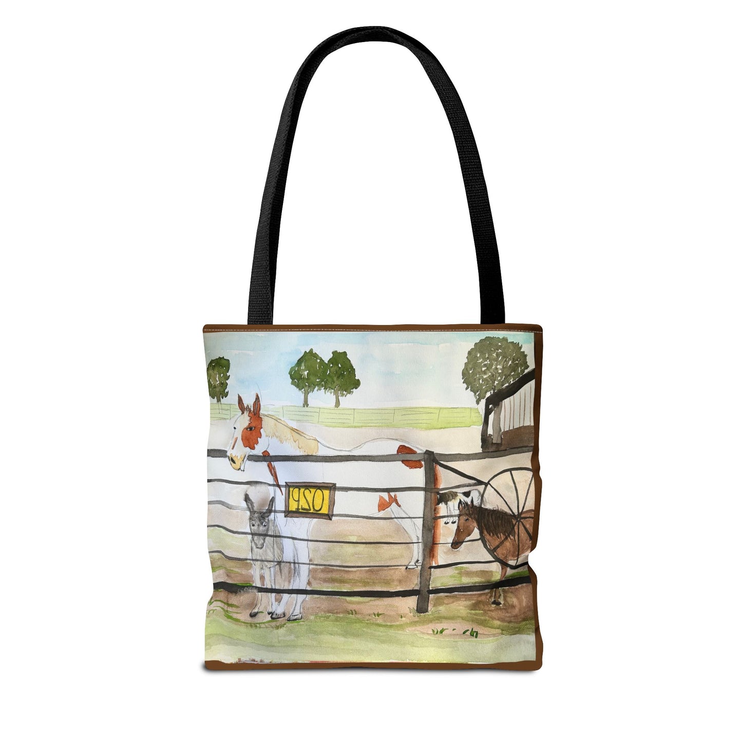 "Out 2 Pasture" Rescue Animal Ranch Tote Bag & Stable Scene Design