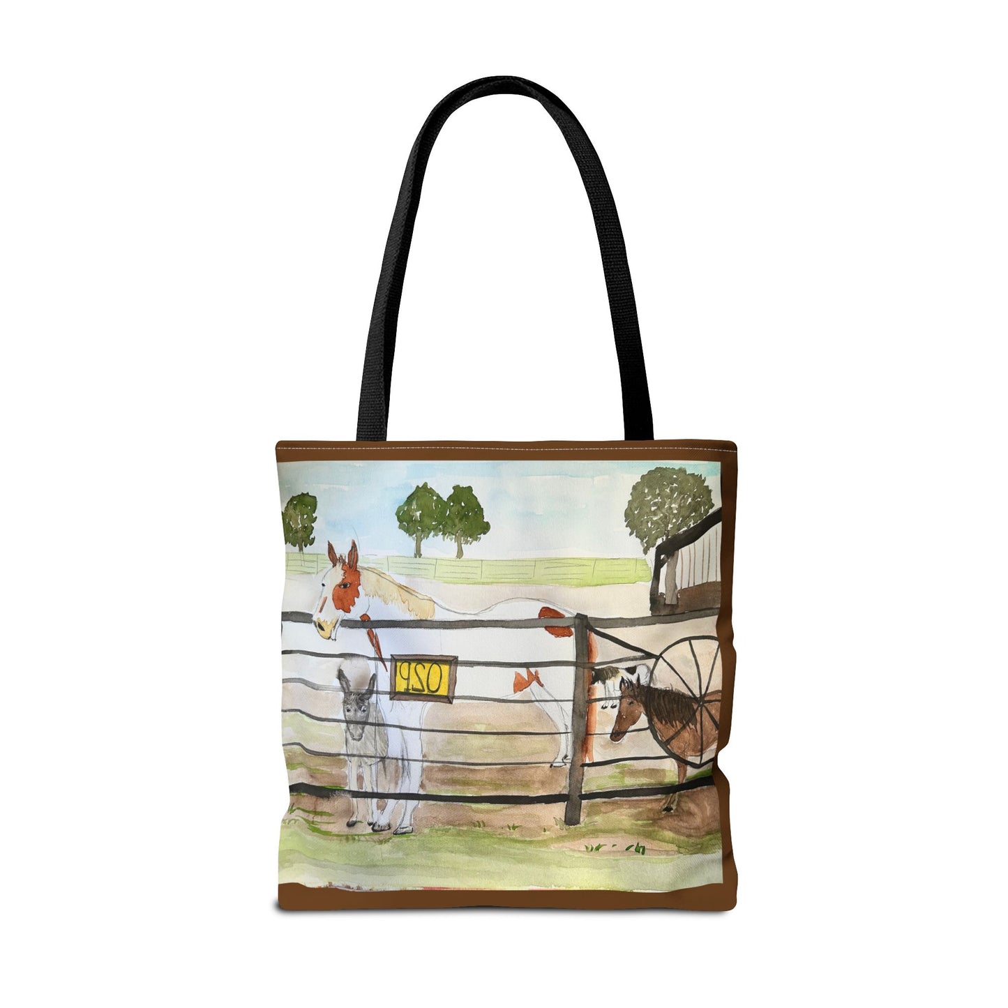 "Out 2 Pasture" Rescue Animal Ranch Tote Bag & Stable Scene Design