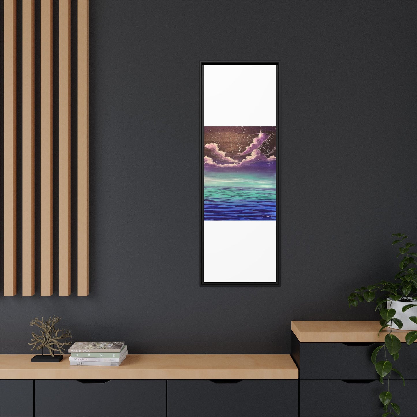 Night Sky Matte Canvas, Framed (Multi-color)