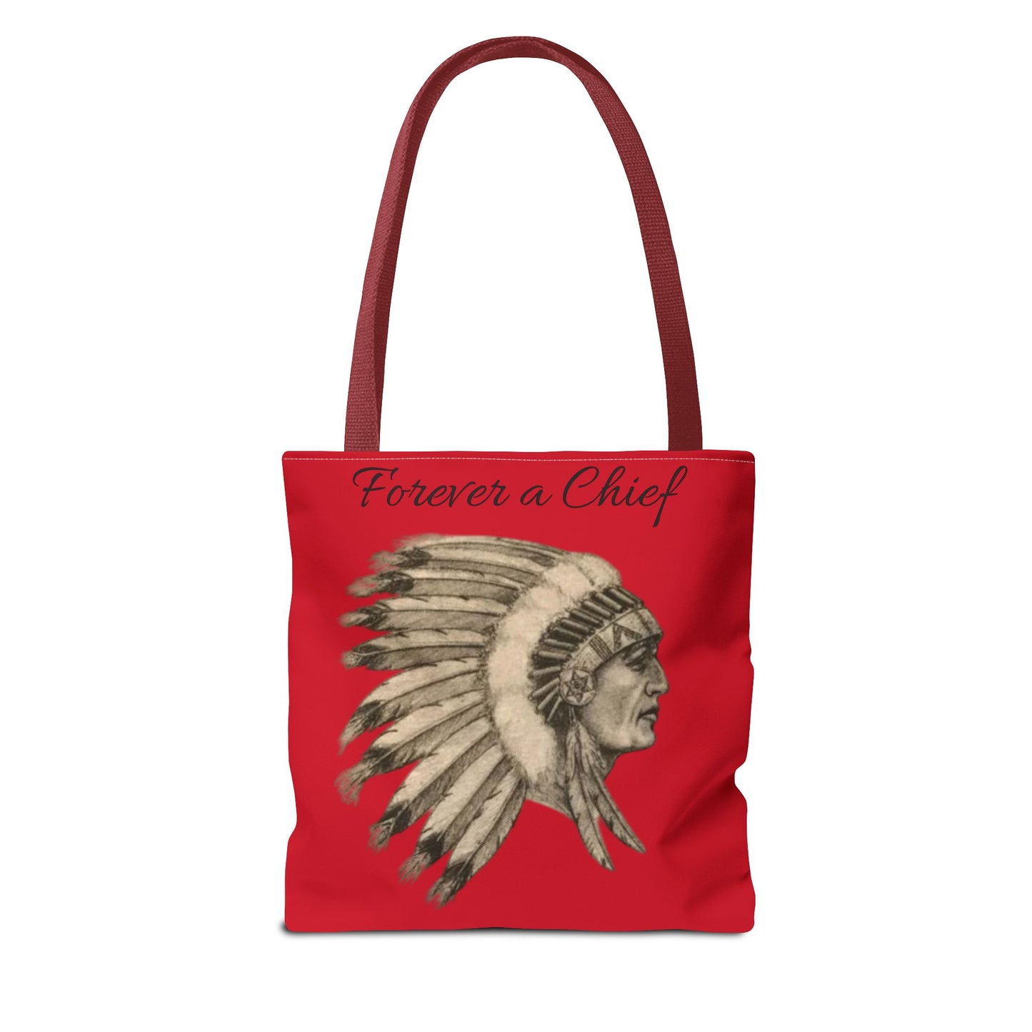 Forever a Chief Tote Bag, School Spirit Bag, Red Tote for Students, Eco-Friendly Shopping Bag, College Travel Tote
