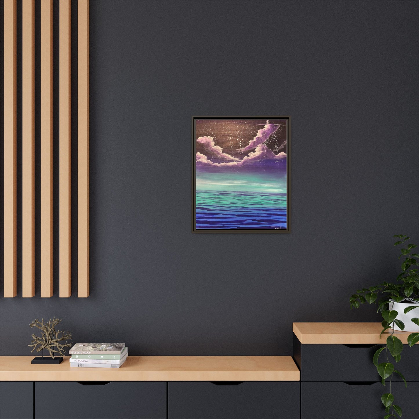 Night Sky Matte Canvas, Framed (Multi-color)