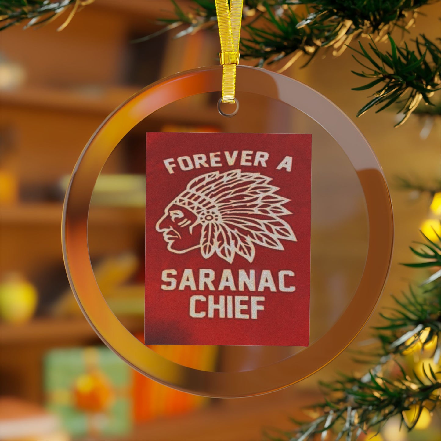Forever a Saranac Chief Glass Ornaments