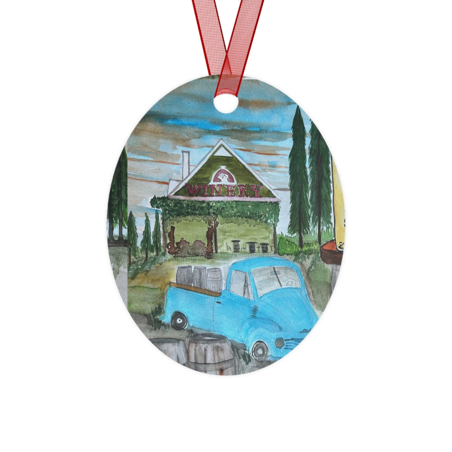"Sumner Crest Winery" 25th Annual Grape Stomp's Charming Metal Ornaments for Wine Lovers, Personalized Holiday Decor, Unique Gift for Christmas, Rustic Home Decor, Winery Gifts