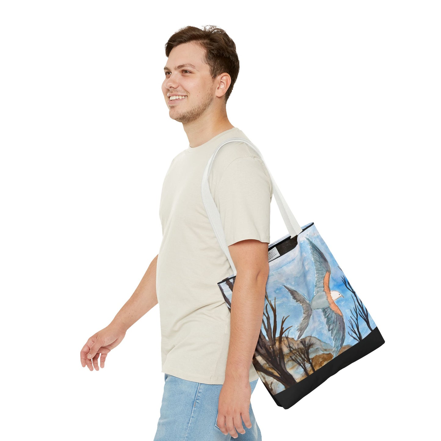Elegant Bird Design Tote Bag, Nature Lover's Gift, Eco-Friendly Shopping Bag, Unique Art Tote, Everyday Carryall Bag