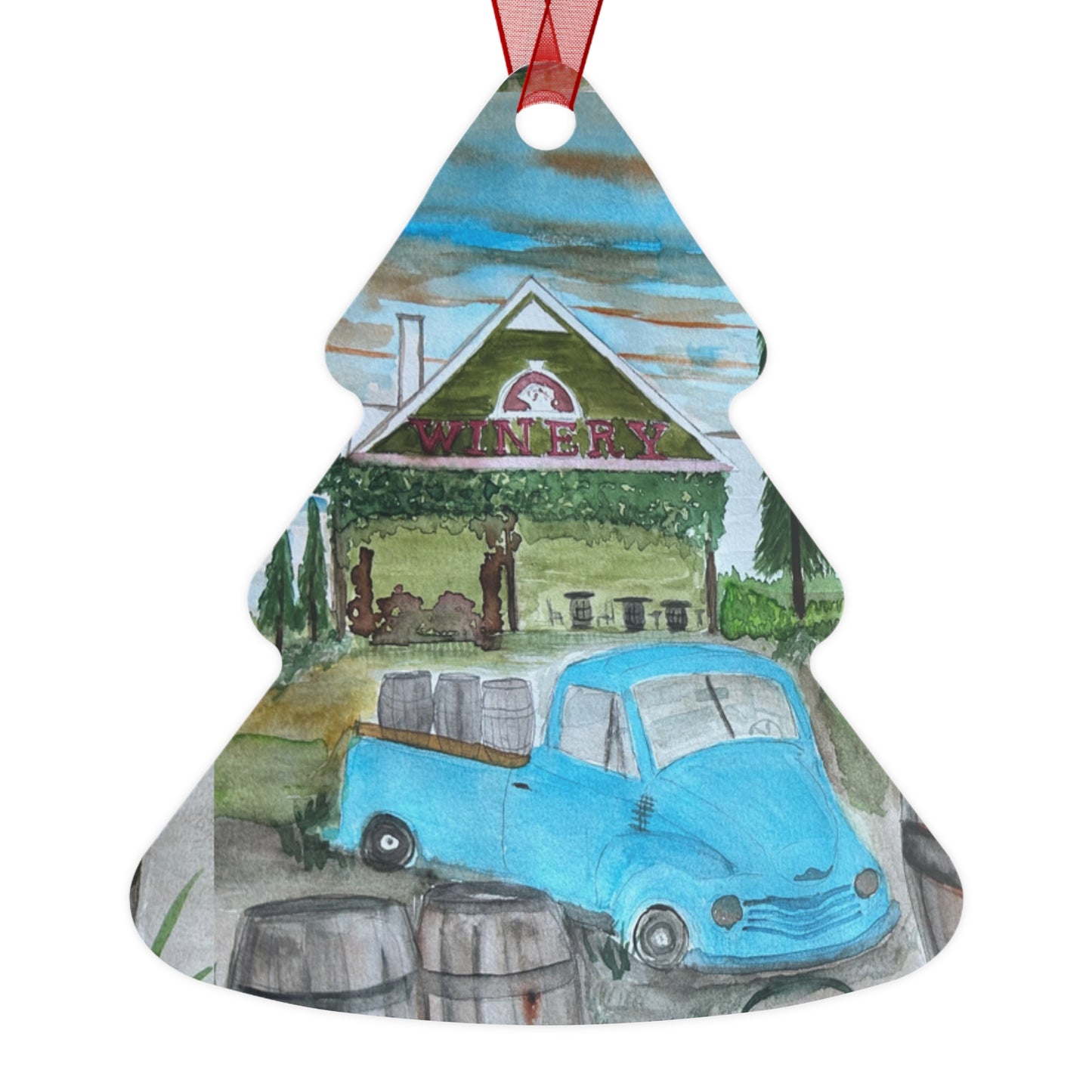 "Sumner Crest Winery" 25th Annual Grape Stomp's Charming Metal Ornaments for Wine Lovers, Personalized Holiday Decor, Unique Gift for Christmas, Rustic Home Decor, Winery Gifts