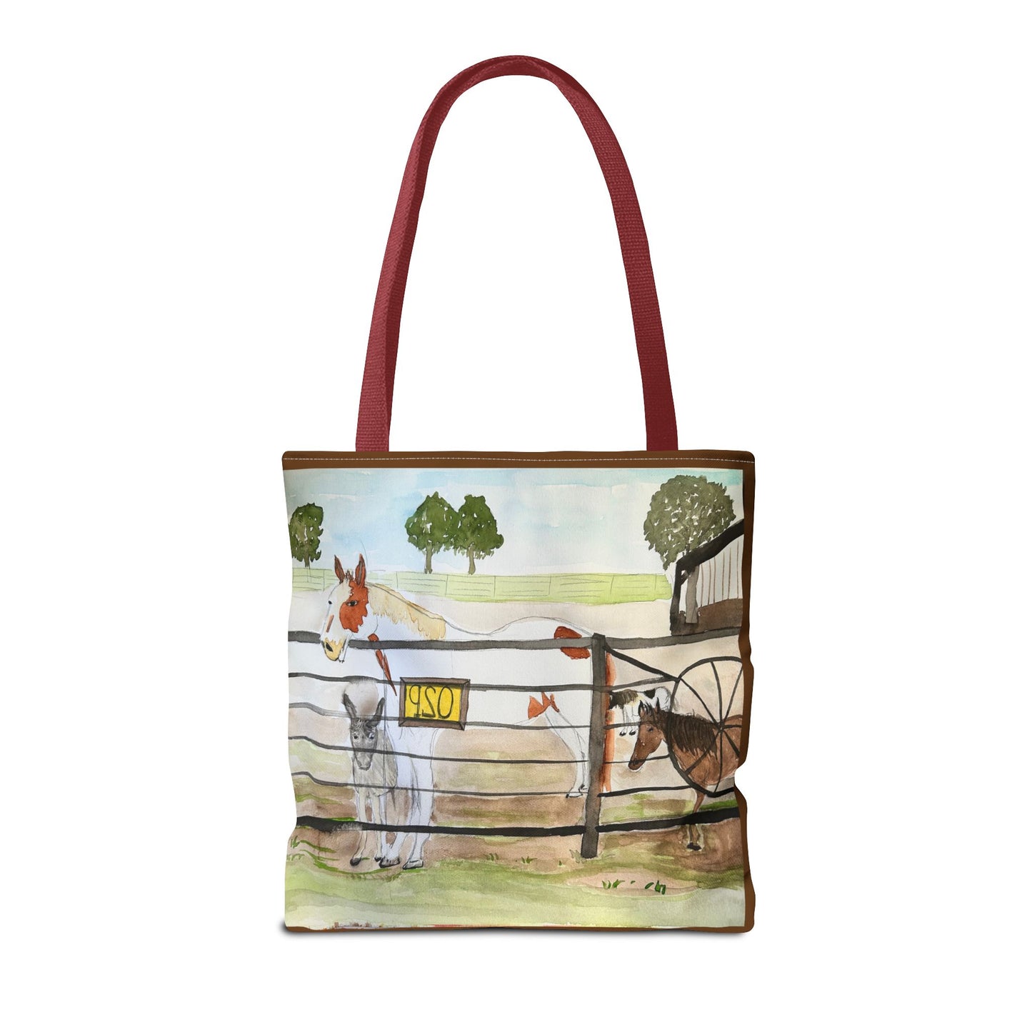 "Out 2 Pasture" Rescue Animal Ranch Tote Bag & Stable Scene Design