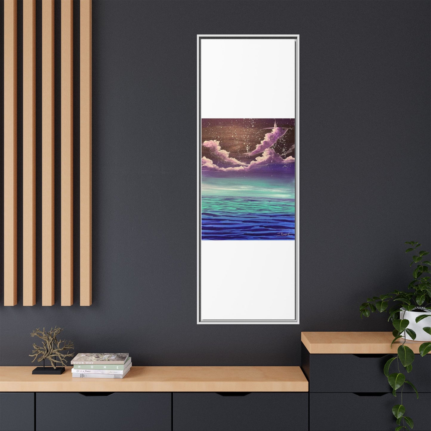 Night Sky Matte Canvas, Framed (Multi-color)