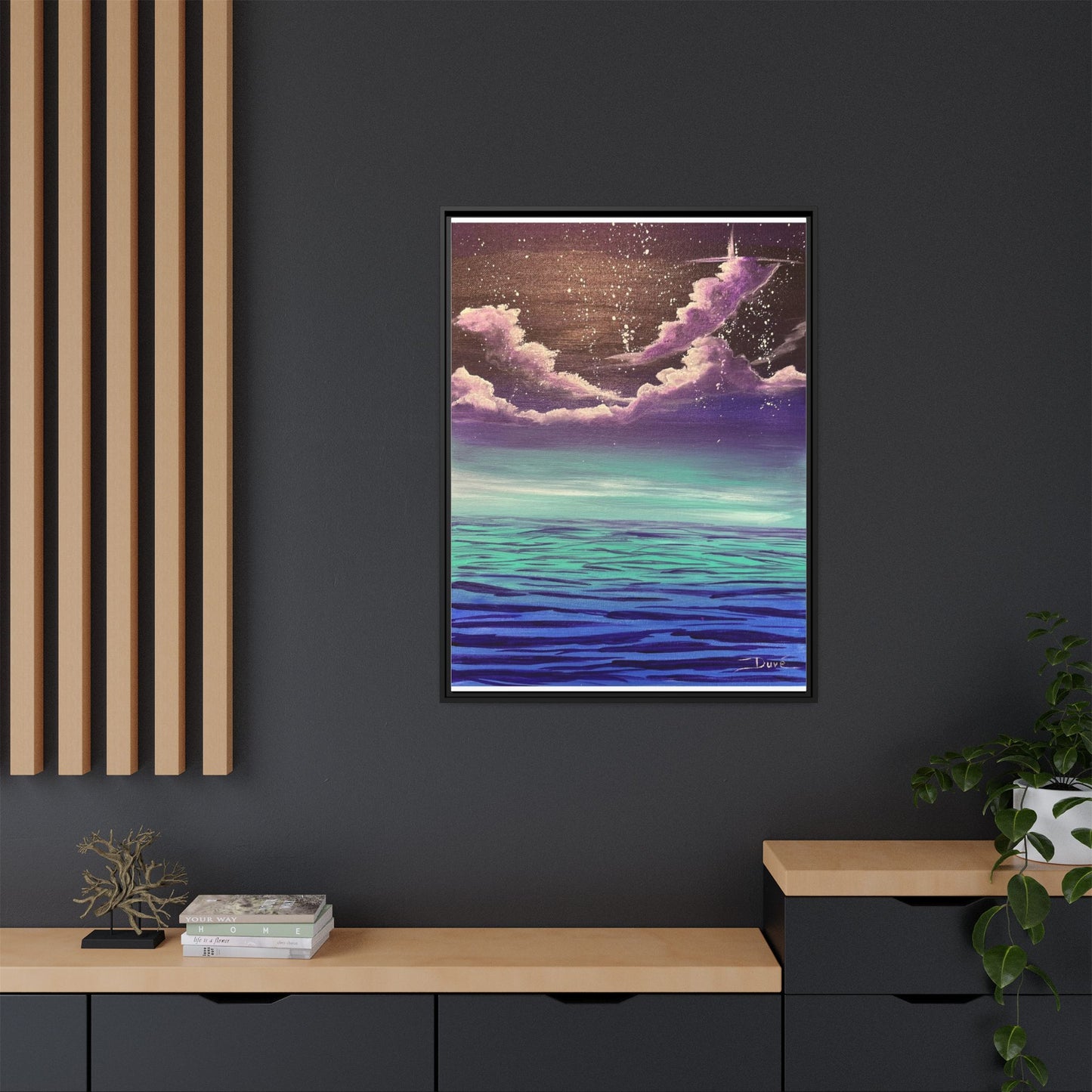 Night Sky Matte Canvas, Framed (Multi-color)
