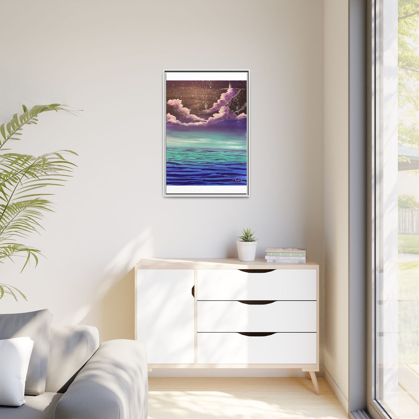 Night Sky Matte Canvas, Framed (Multi-color)
