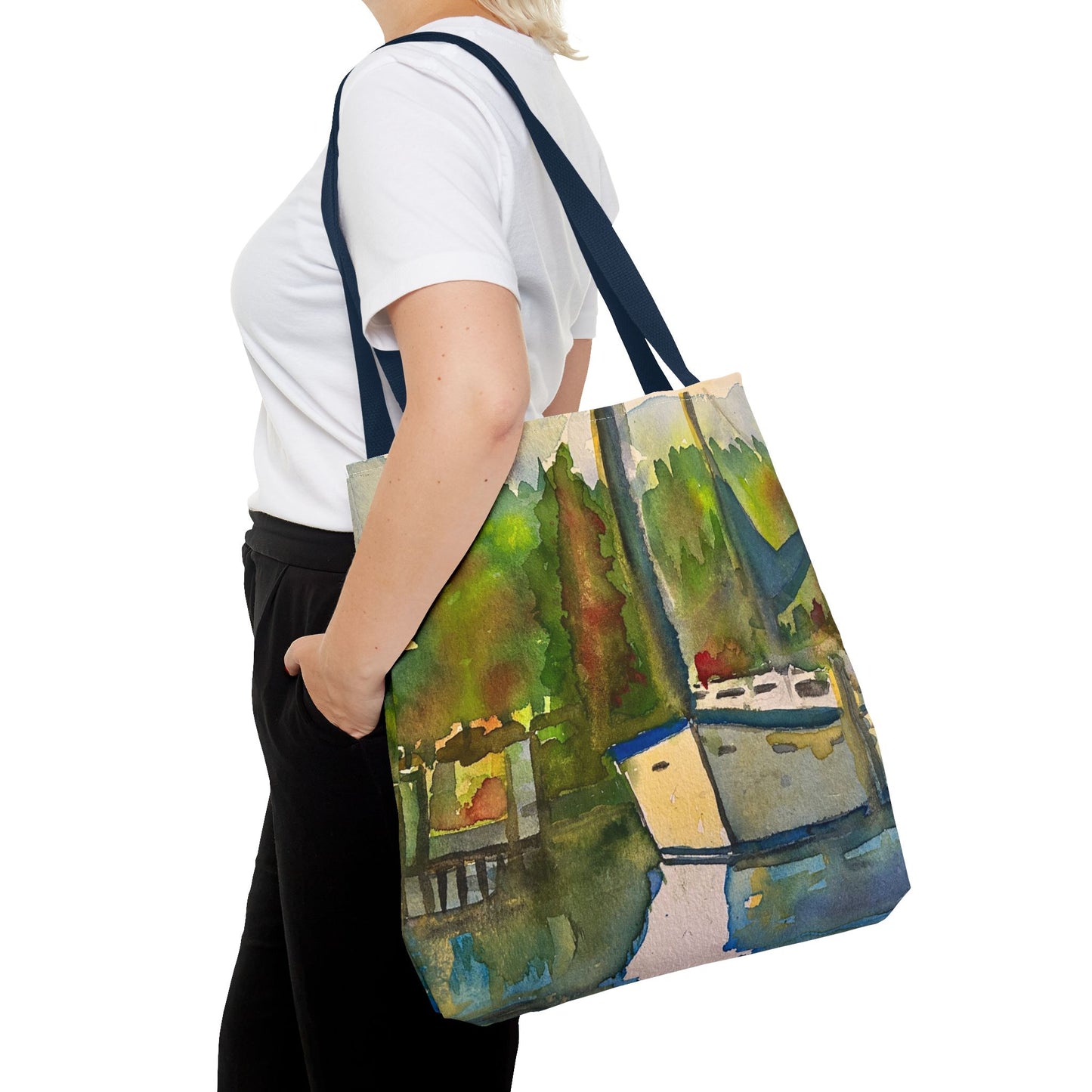 "Time to Sail Free" Watercolor Sailboat Tote Bag | Nautical Beach Bag, Bohemian Shopper, Eco-Friendly Canvas, Gift for Sailors, Summer Essentials