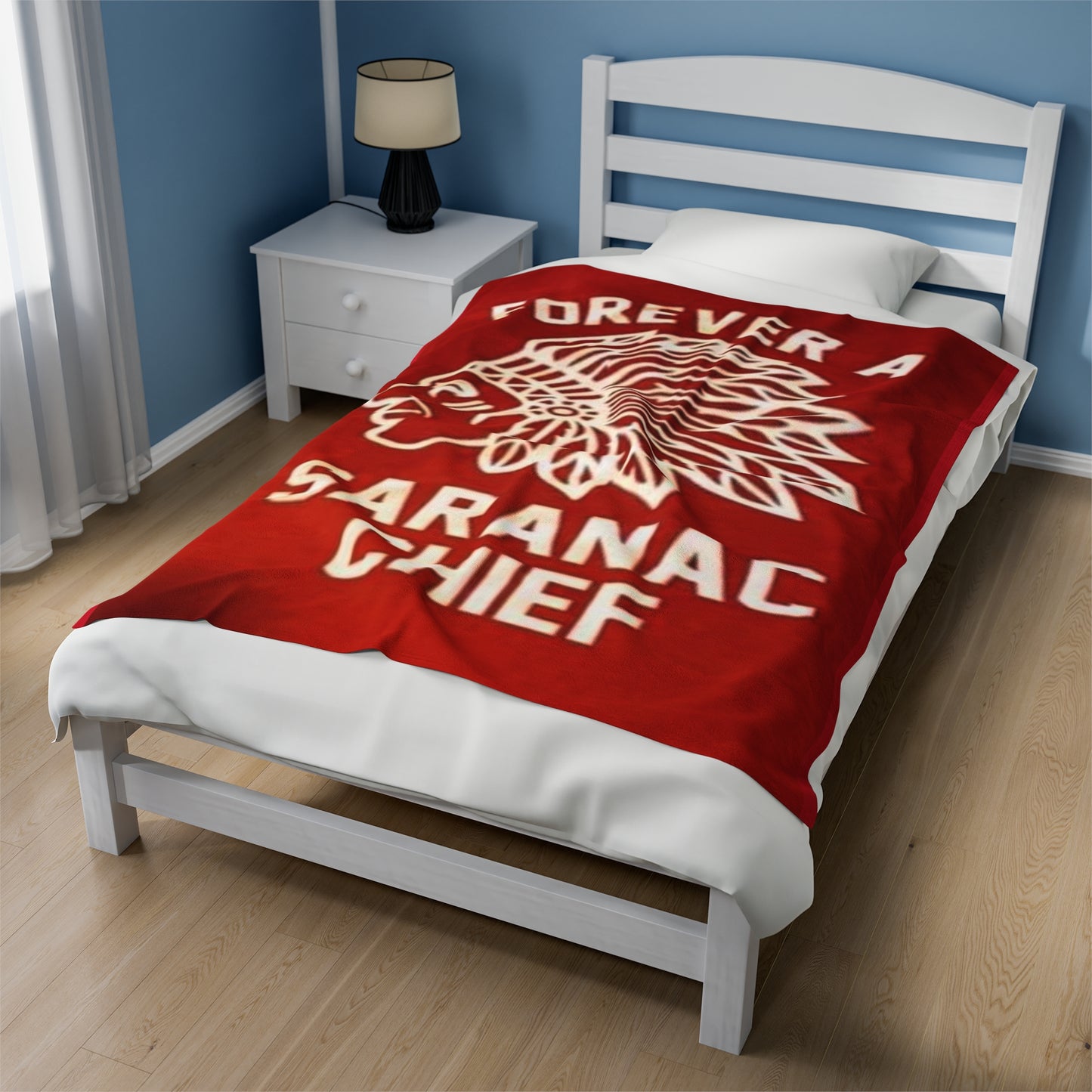 Forever a Saranac Chief Velveteen Plush Blanket