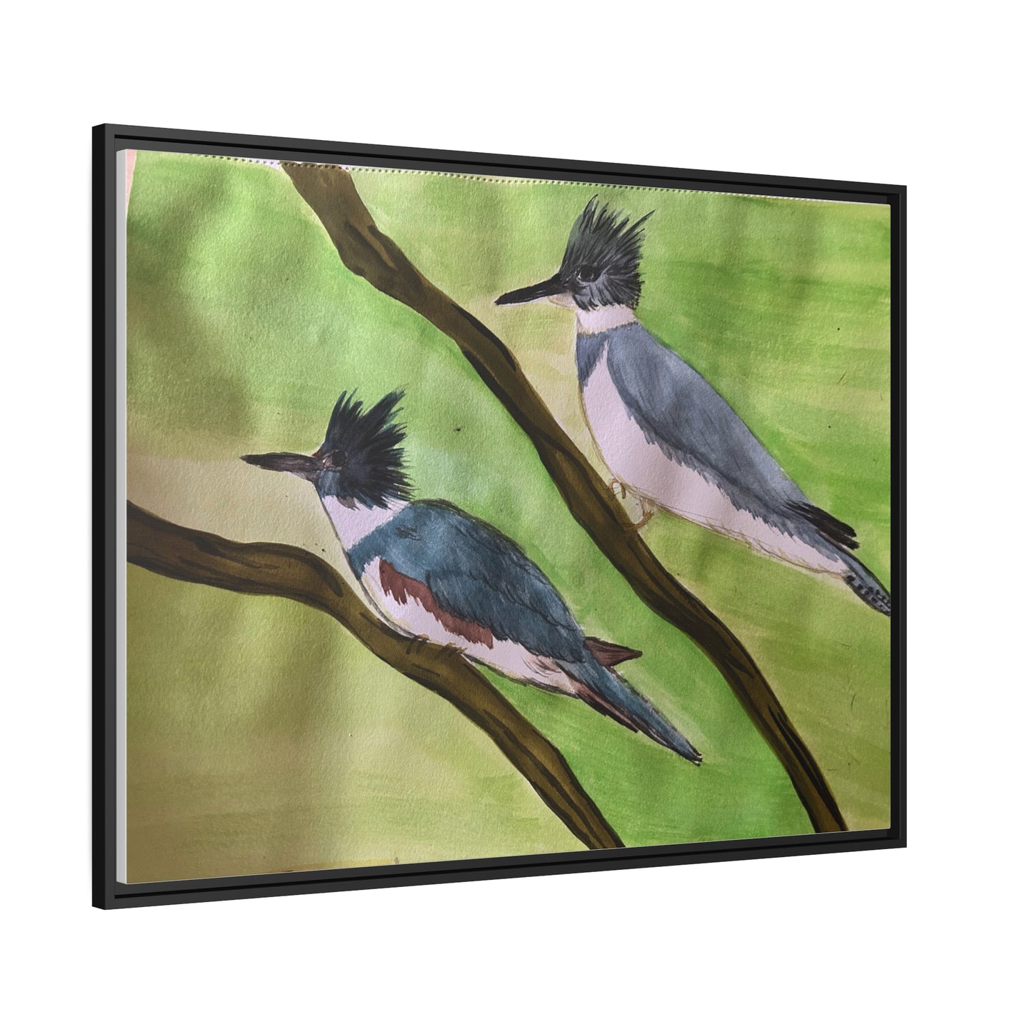 Belted King Fisher Matte Canvas, Black Frame