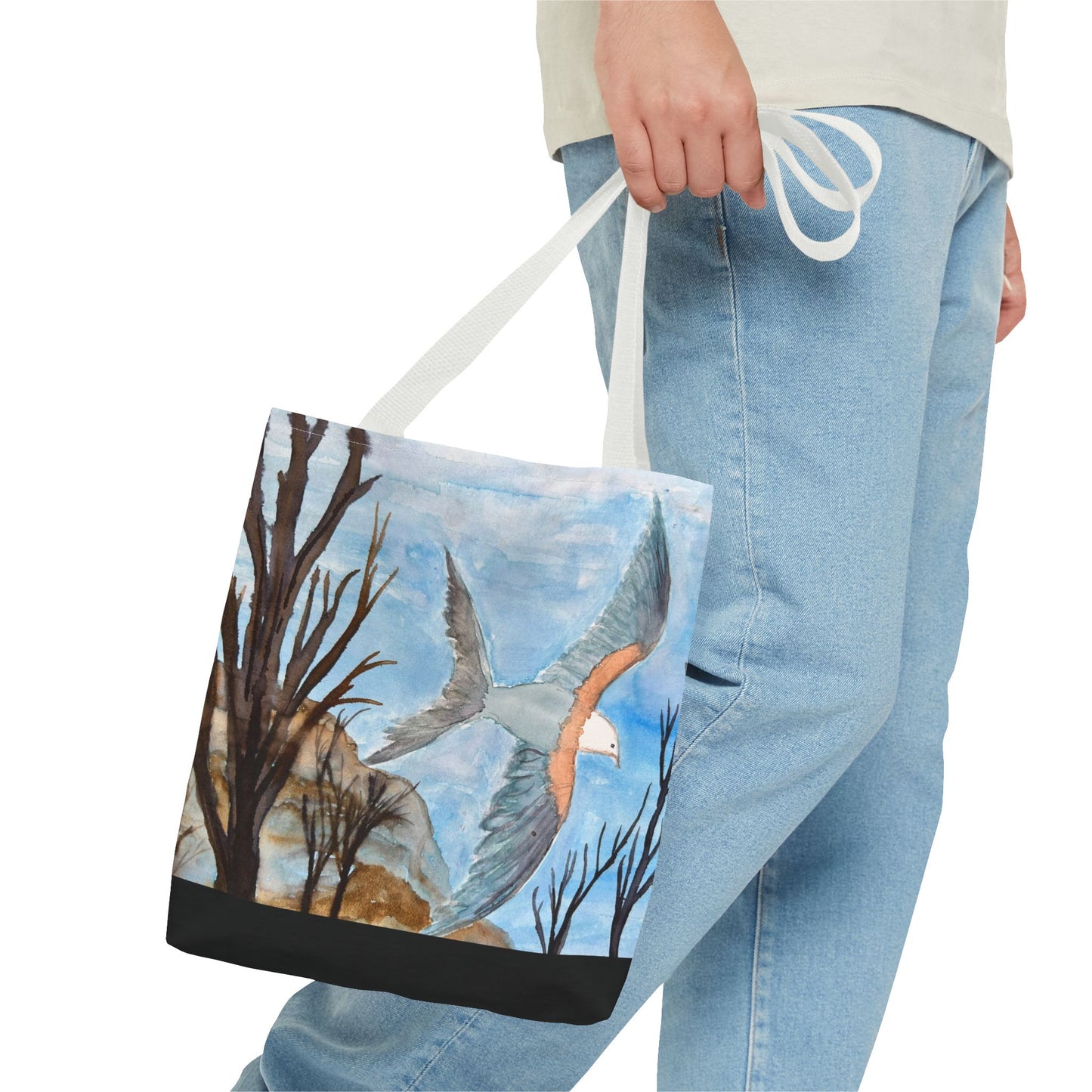 Elegant Bird Design Tote Bag, Nature Lover's Gift, Eco-Friendly Shopping Bag, Unique Art Tote, Everyday Carryall Bag