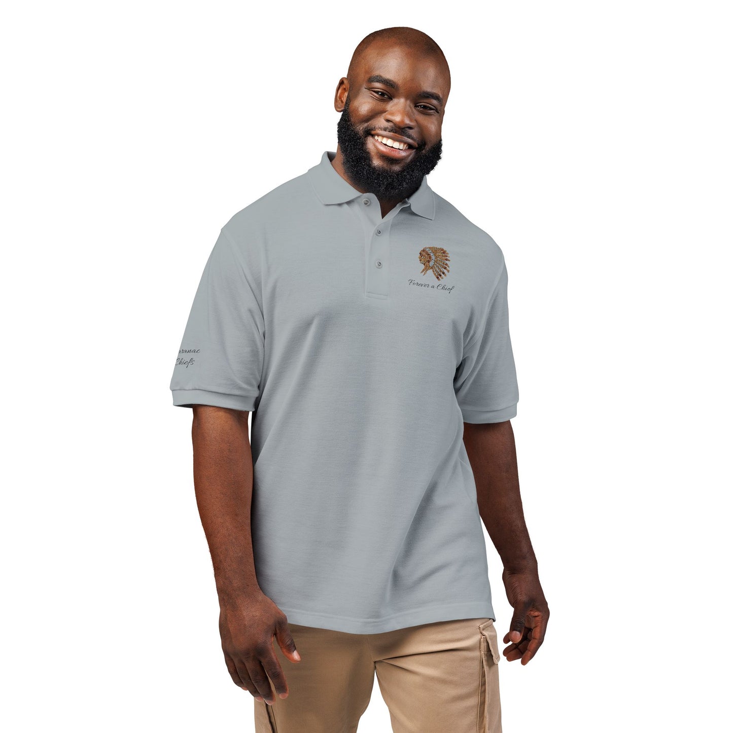 Forever a Saranac Chief - Stylish Unisex Embroidered Polo Shirt - Perfect for Casual Outings, Gift for Friends, Summer Events, Father's Day & Workwear