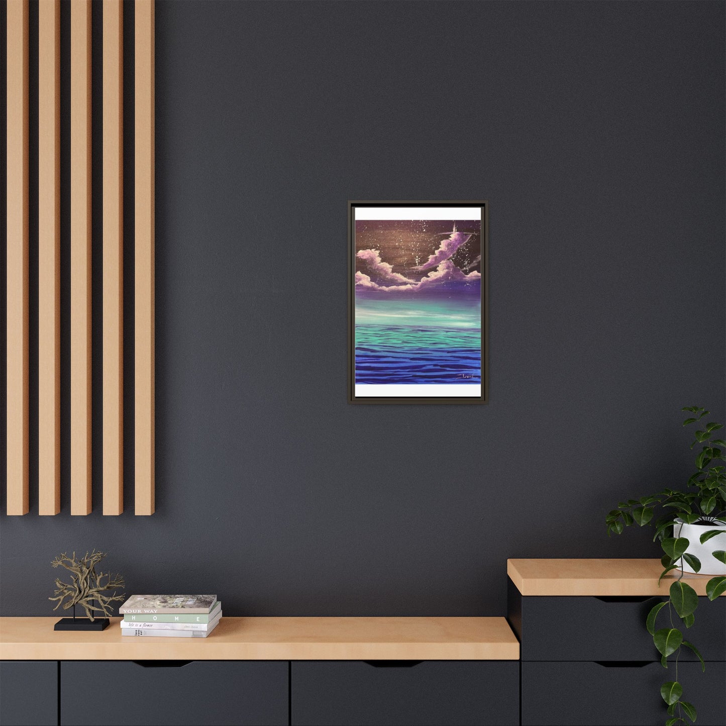 Night Sky Matte Canvas, Framed (Multi-color)