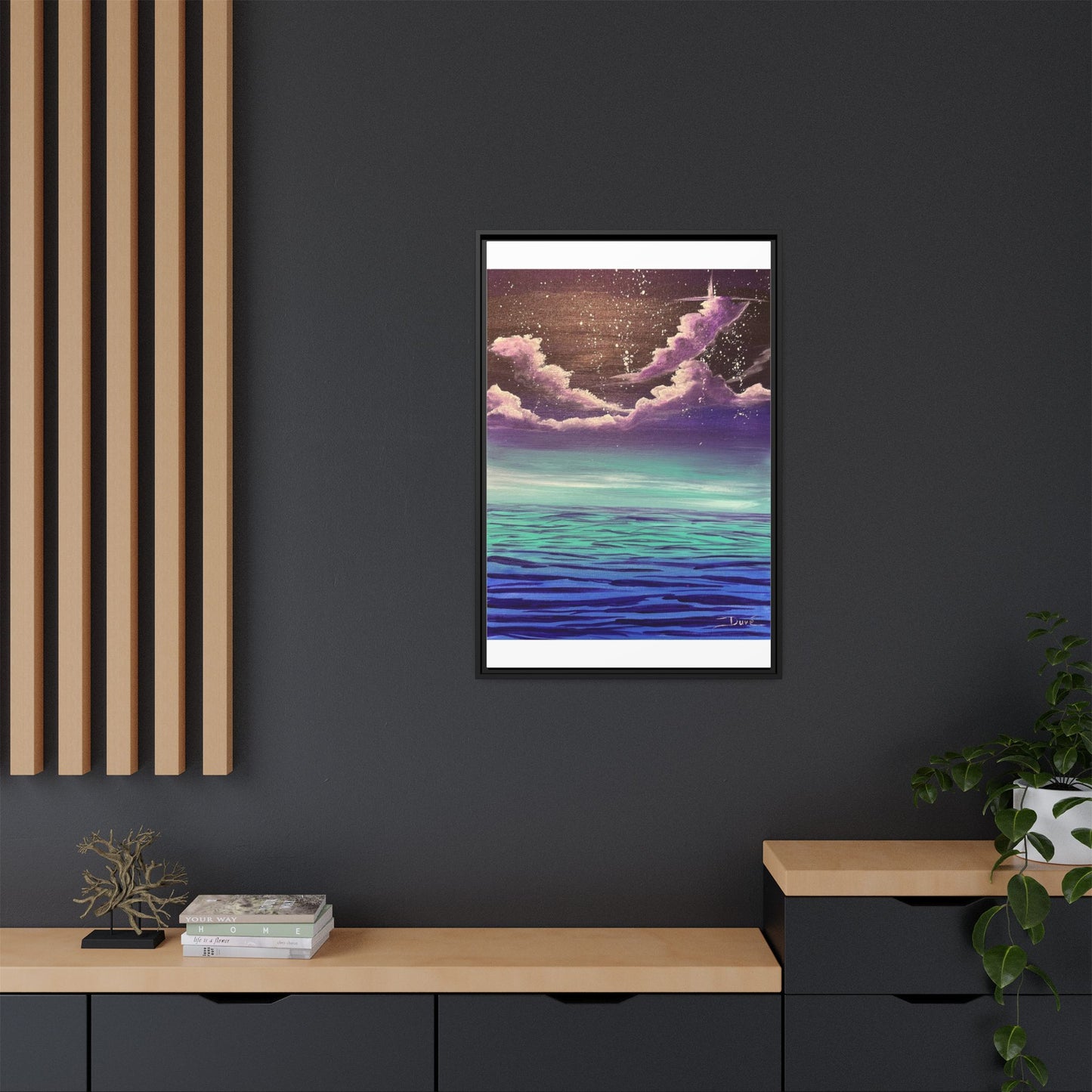 Night Sky Matte Canvas, Framed (Multi-color)