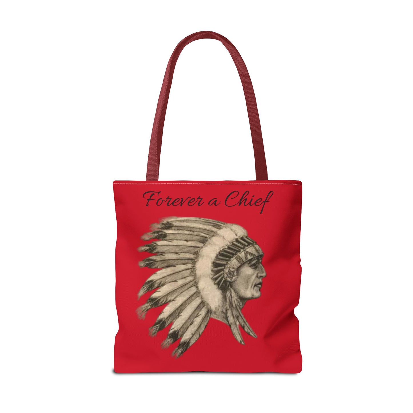 Forever a Chief Tote Bag, School Spirit Bag, Red Tote for Students, Eco-Friendly Shopping Bag, College Travel Tote