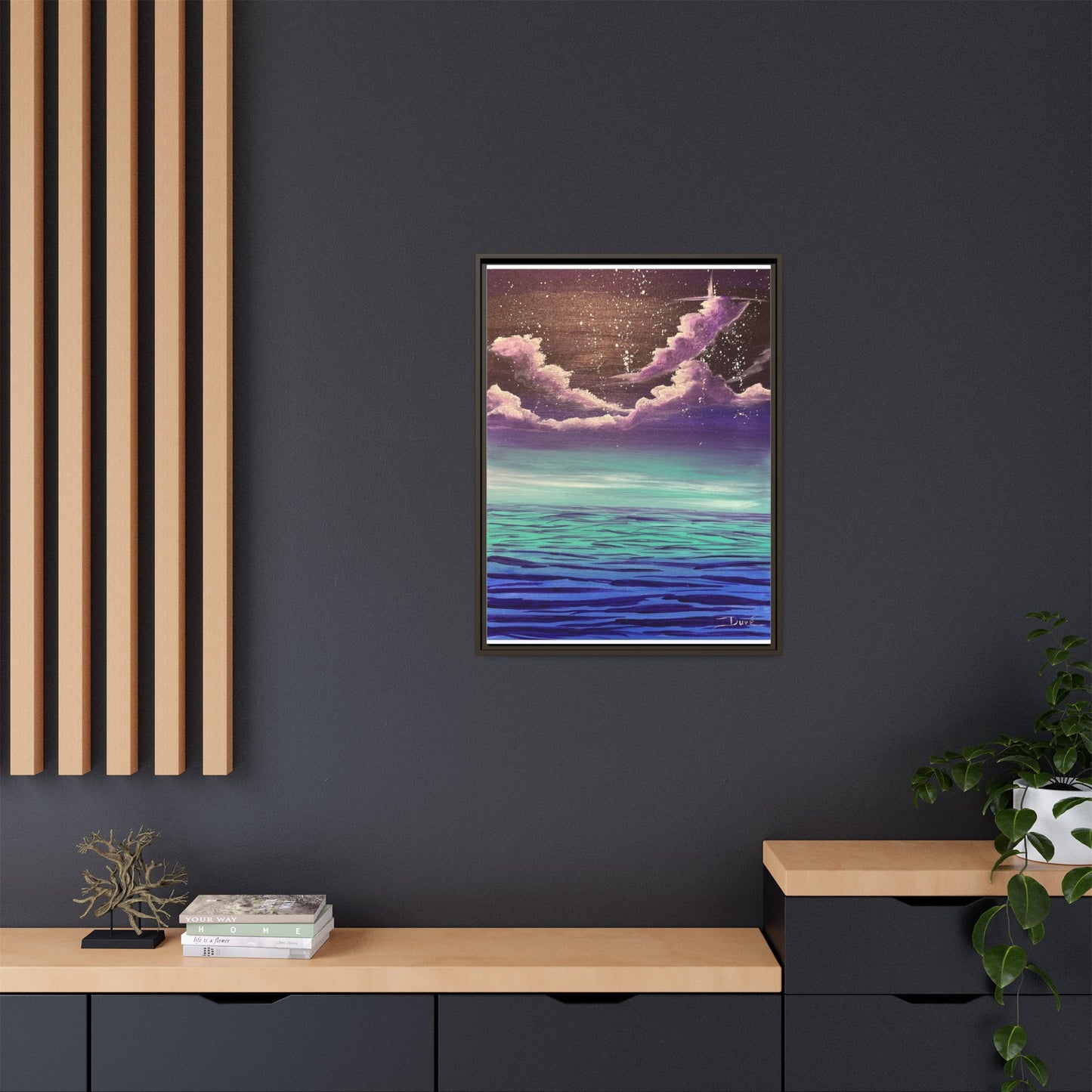 Night Sky Matte Canvas, Framed (Multi-color)