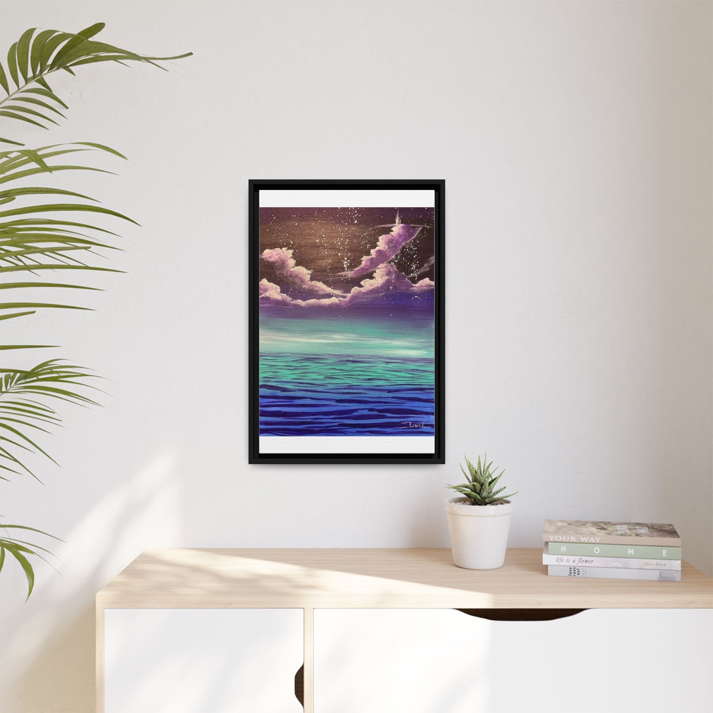 Night Sky Matte Canvas, Framed (Multi-color)