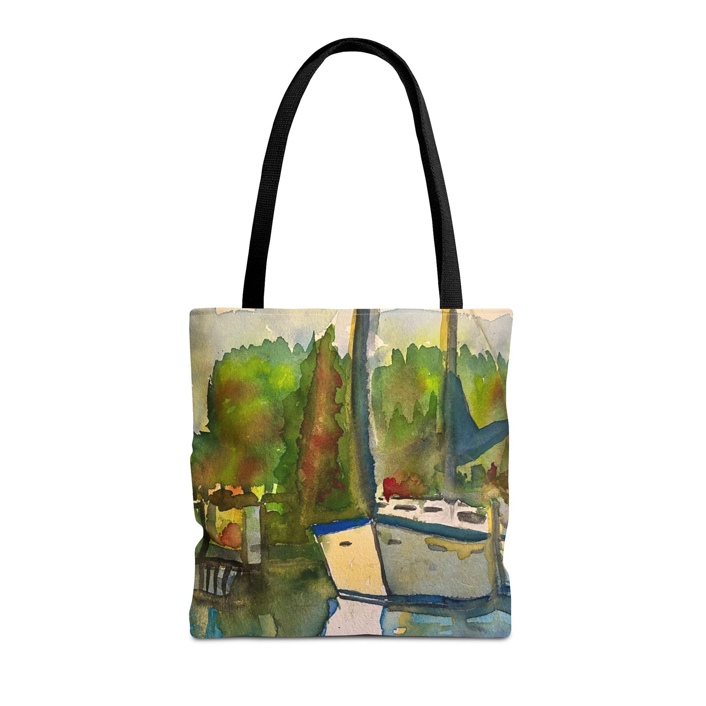 "Time to Sail Free" Watercolor Sailboat Tote Bag | Nautical Beach Bag, Bohemian Shopper, Eco-Friendly Canvas, Gift for Sailors, Summer Essentials