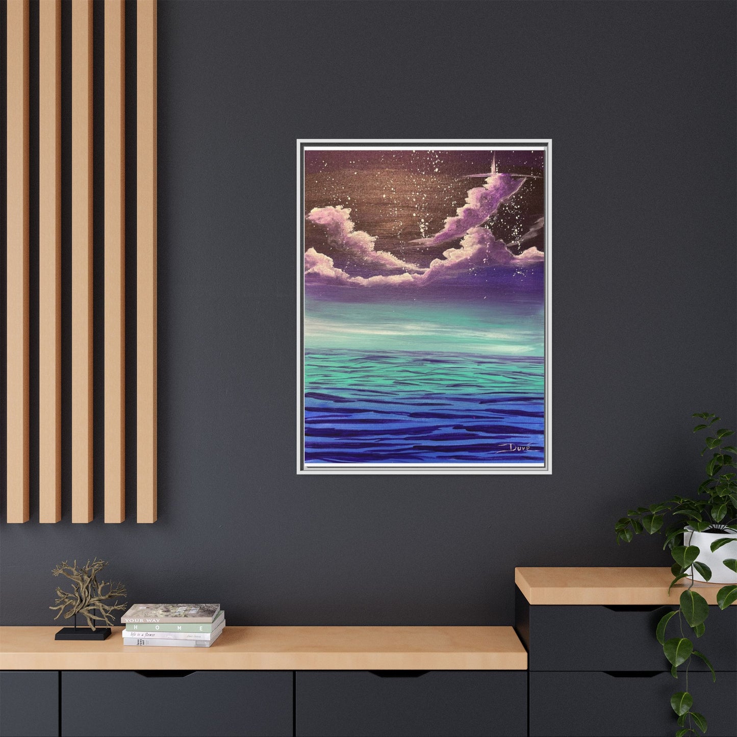 Night Sky Matte Canvas, Framed (Multi-color)