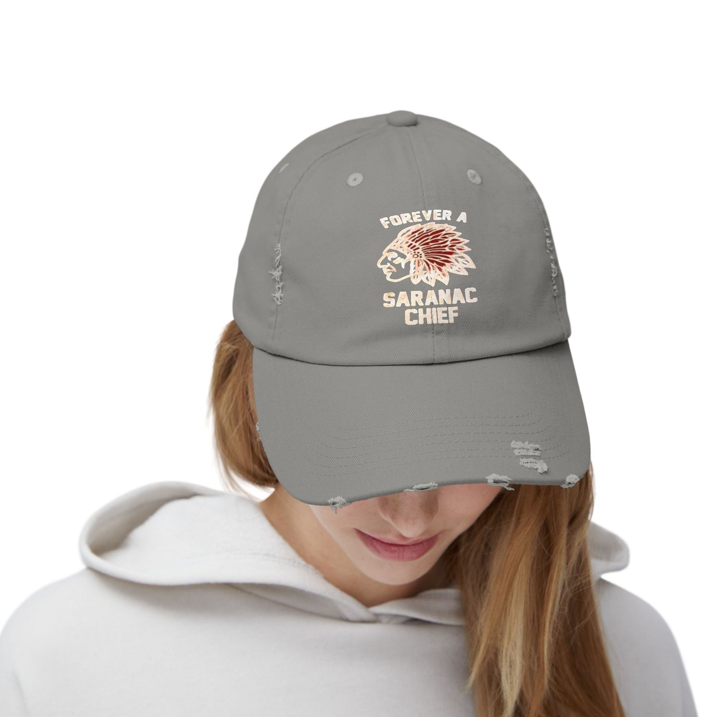 Forever a Saranac Chief Unisex Distressed Cap