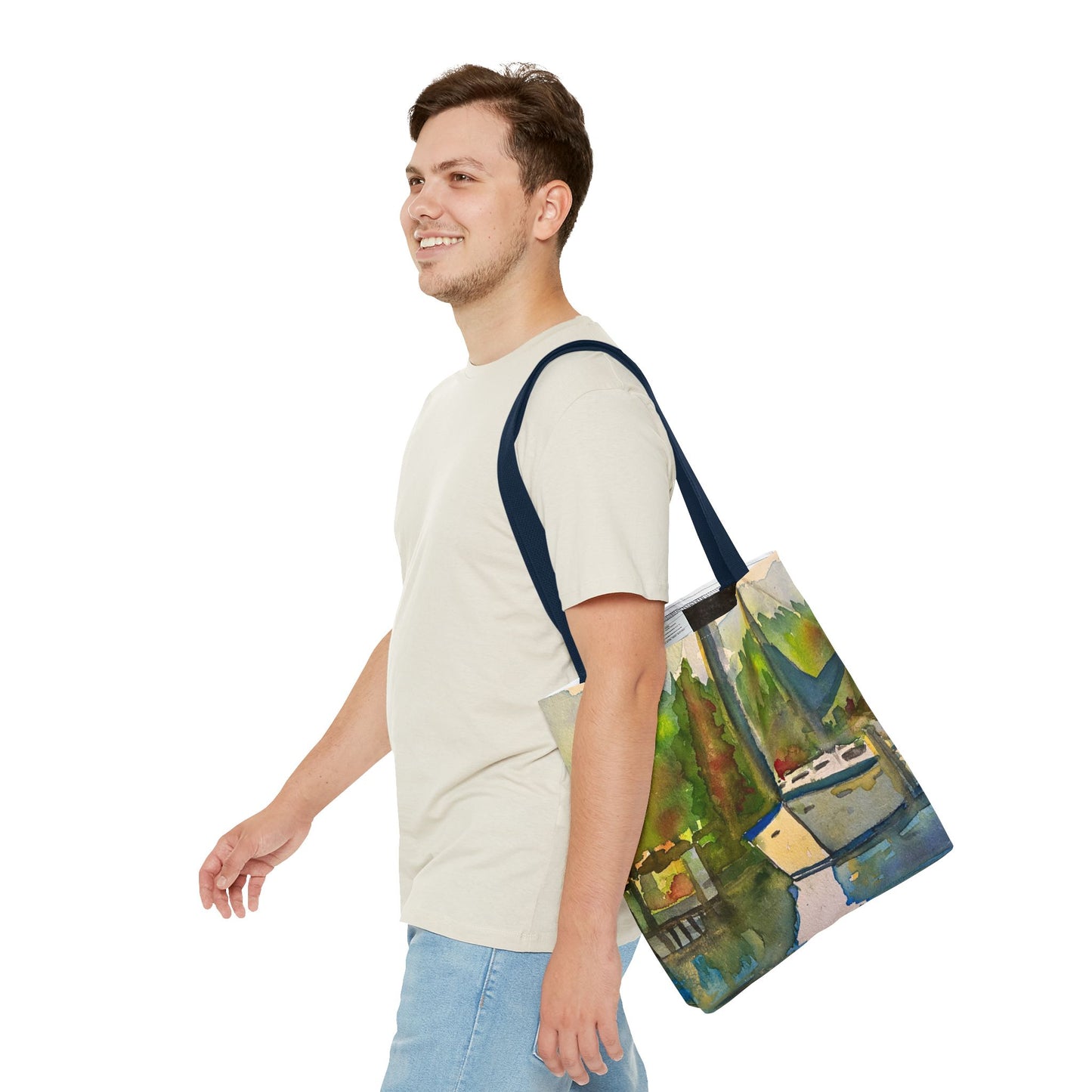 "Time to Sail Free" Watercolor Sailboat Tote Bag | Nautical Beach Bag, Bohemian Shopper, Eco-Friendly Canvas, Gift for Sailors, Summer Essentials