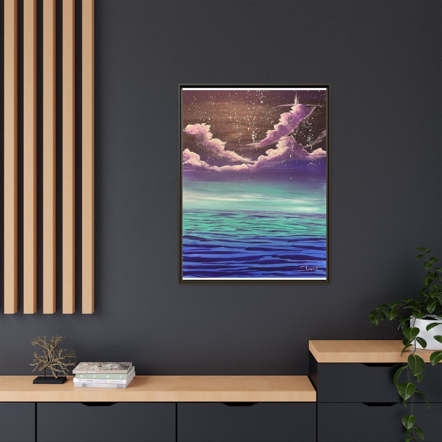 Night Sky Matte Canvas, Framed (Multi-color)