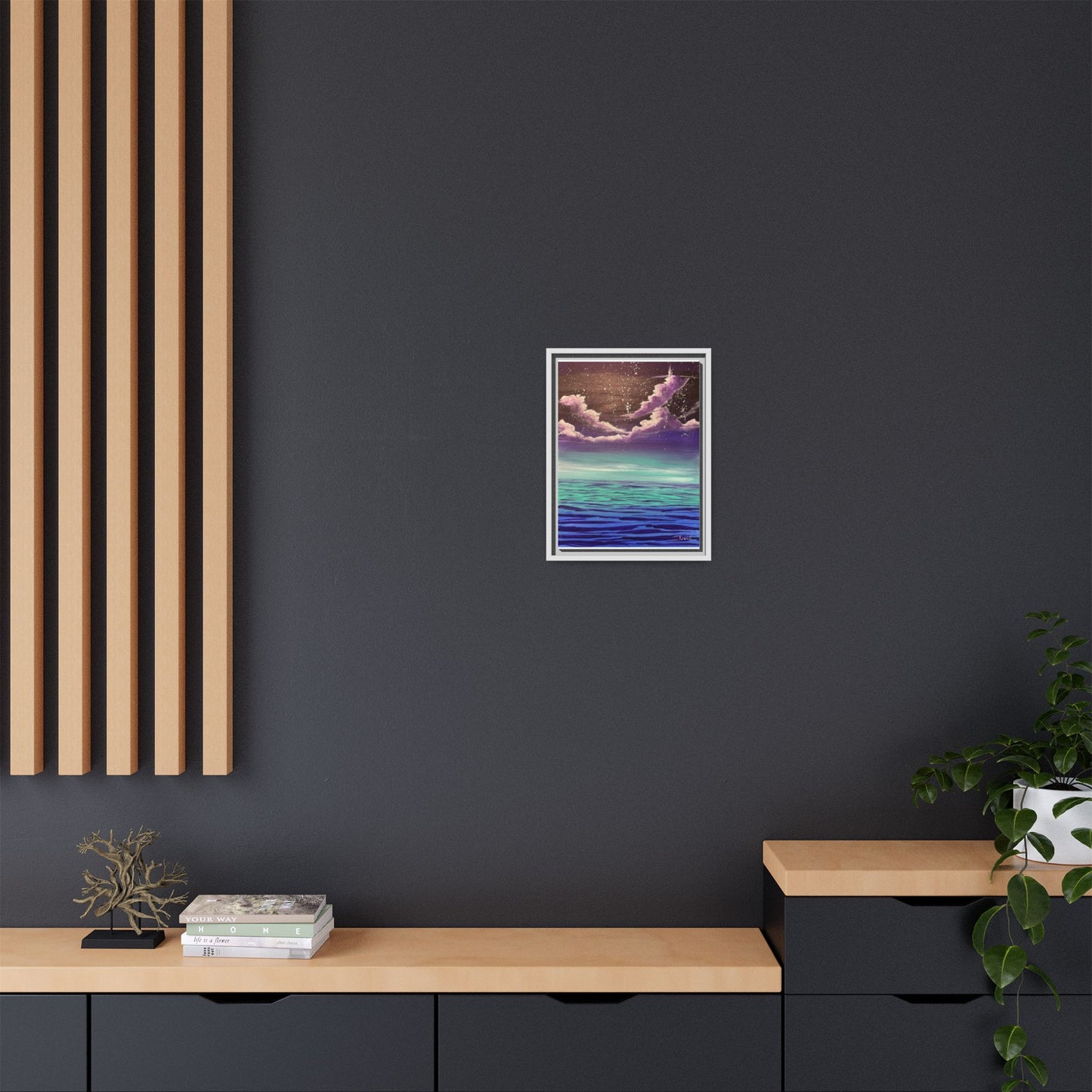 Night Sky Matte Canvas, Framed (Multi-color)