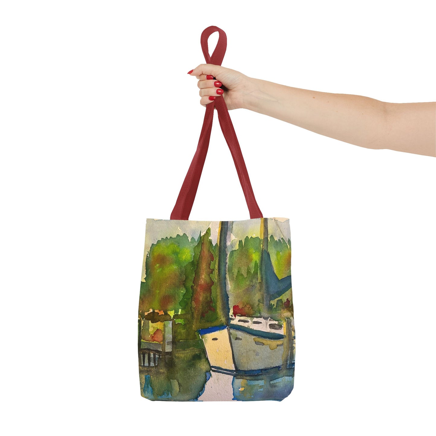 "Time to Sail Free" Watercolor Sailboat Tote Bag | Nautical Beach Bag, Bohemian Shopper, Eco-Friendly Canvas, Gift for Sailors, Summer Essentials