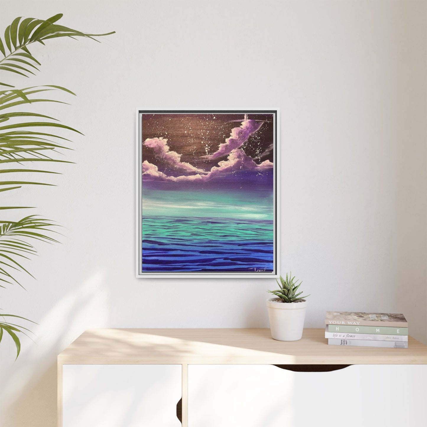 Night Sky Matte Canvas, Framed (Multi-color)