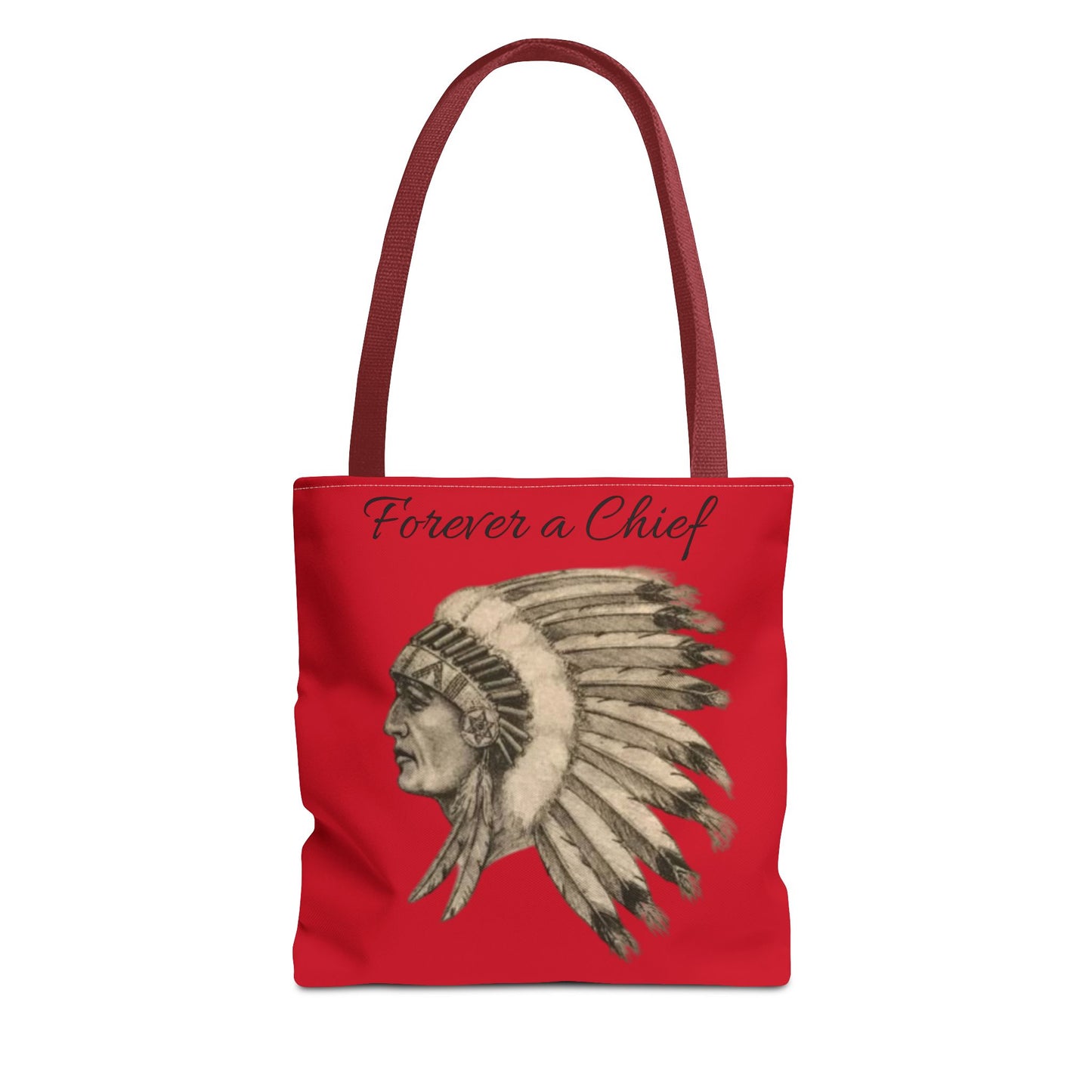 Forever a Chief Tote Bag, School Spirit Bag, Red Tote for Students, Eco-Friendly Shopping Bag, College Travel Tote