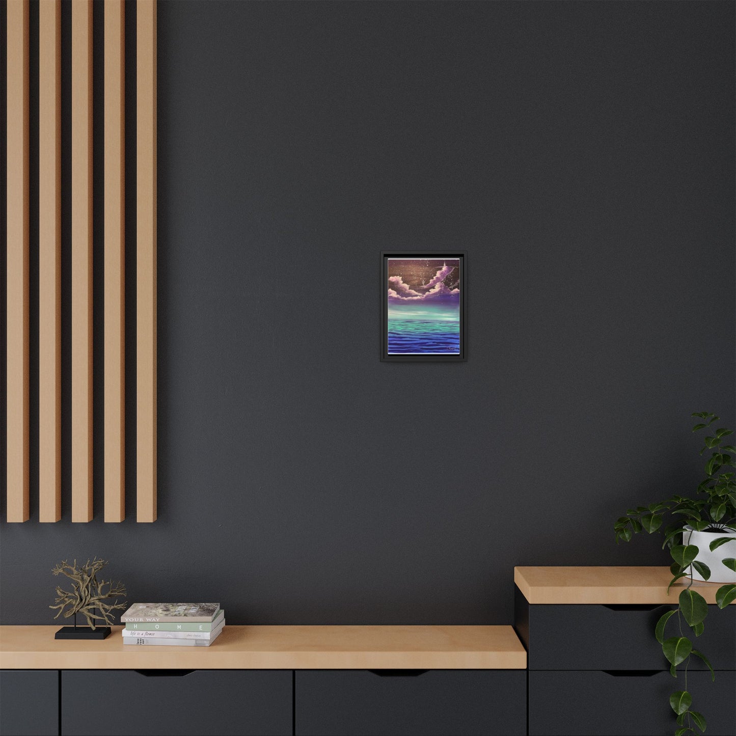 Night Sky Matte Canvas, Framed (Multi-color)