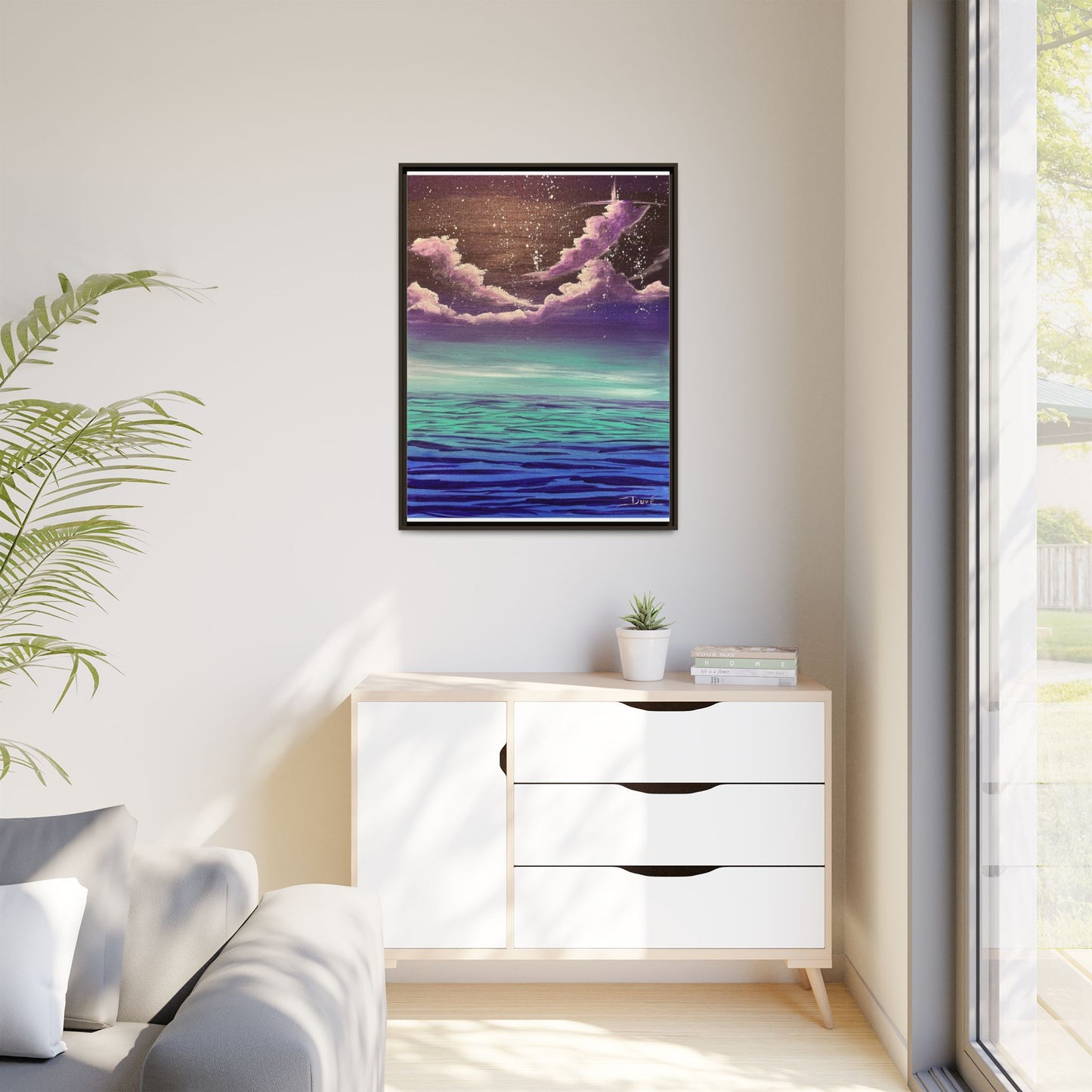Night Sky Matte Canvas, Framed (Multi-color)