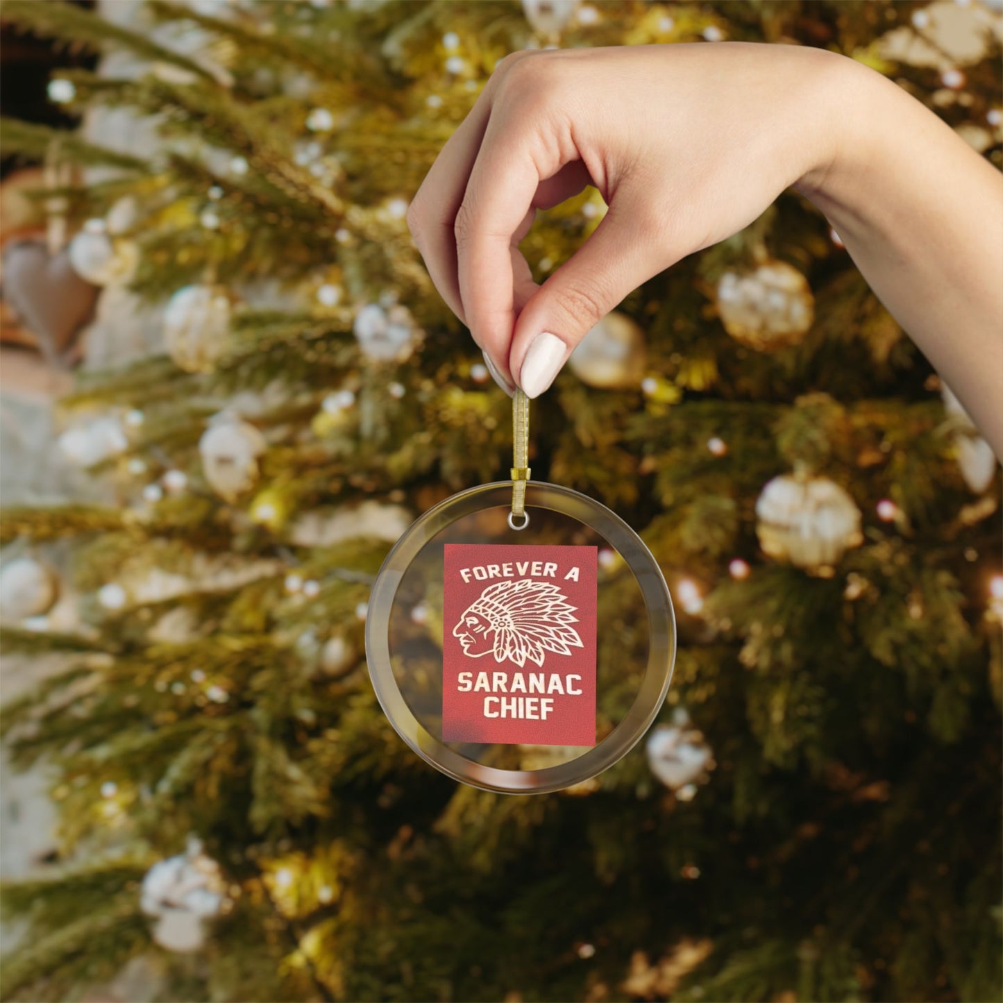 Forever a Saranac Chief Glass Ornaments