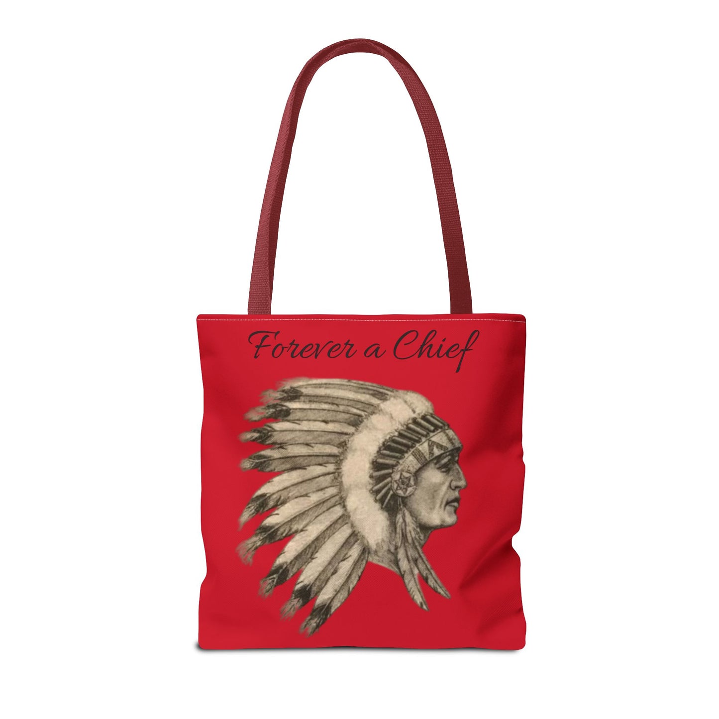 Forever a Chief Tote Bag, School Spirit Bag, Red Tote for Students, Eco-Friendly Shopping Bag, College Travel Tote