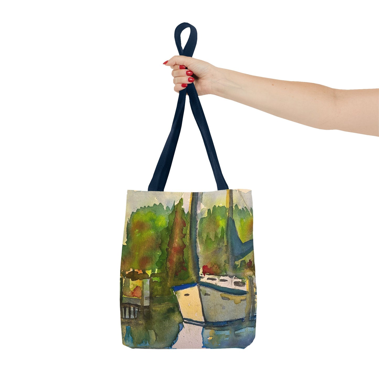 "Time to Sail Free" Watercolor Sailboat Tote Bag | Nautical Beach Bag, Bohemian Shopper, Eco-Friendly Canvas, Gift for Sailors, Summer Essentials