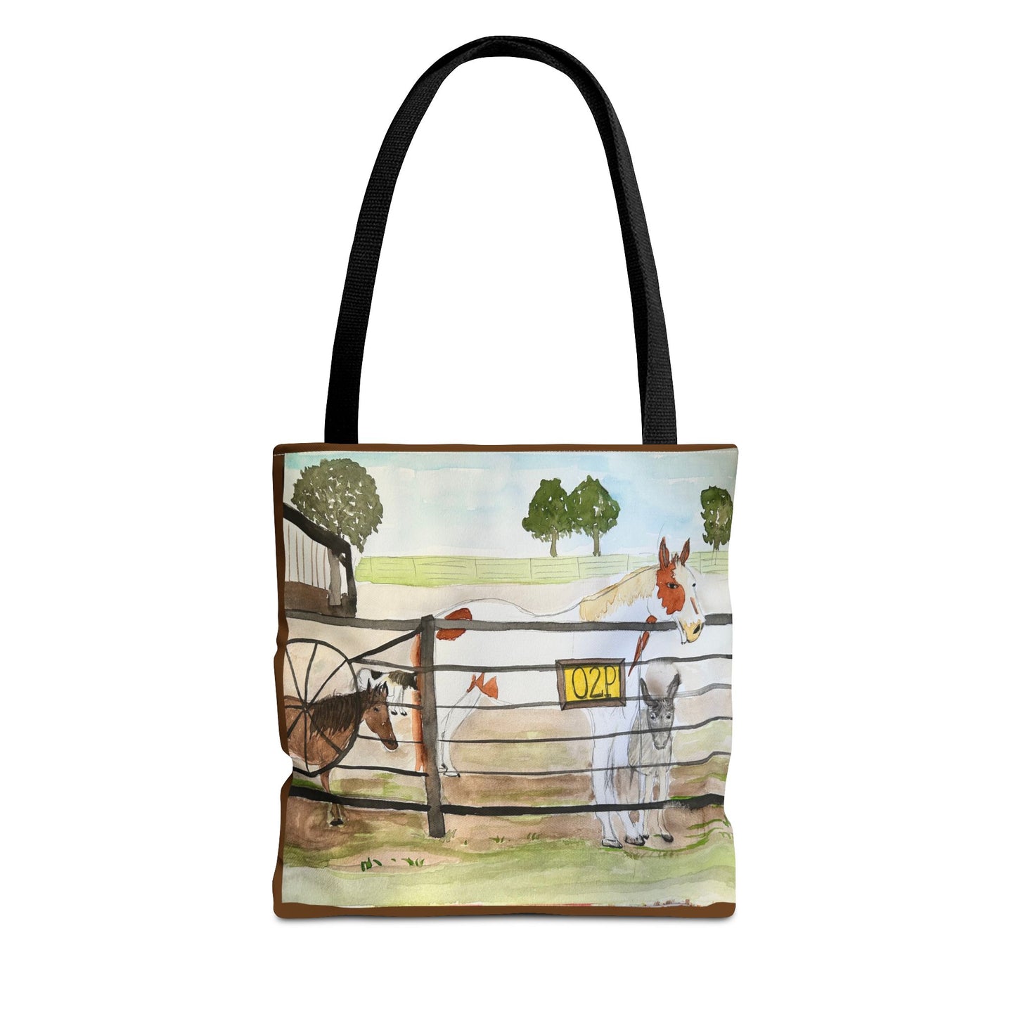 "Out 2 Pasture" Rescue Animal Ranch Tote Bag & Stable Scene Design