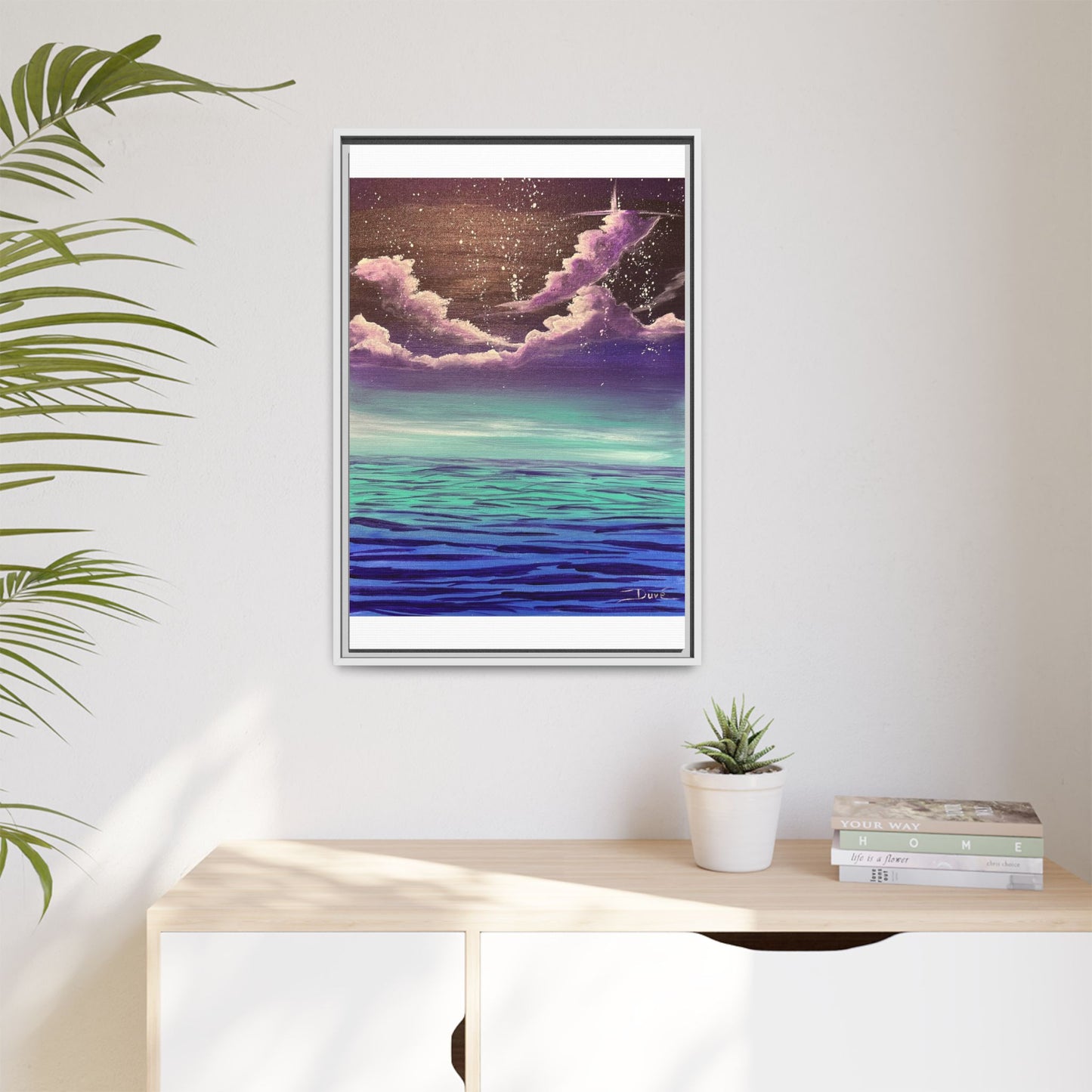 Night Sky Matte Canvas, Framed (Multi-color)